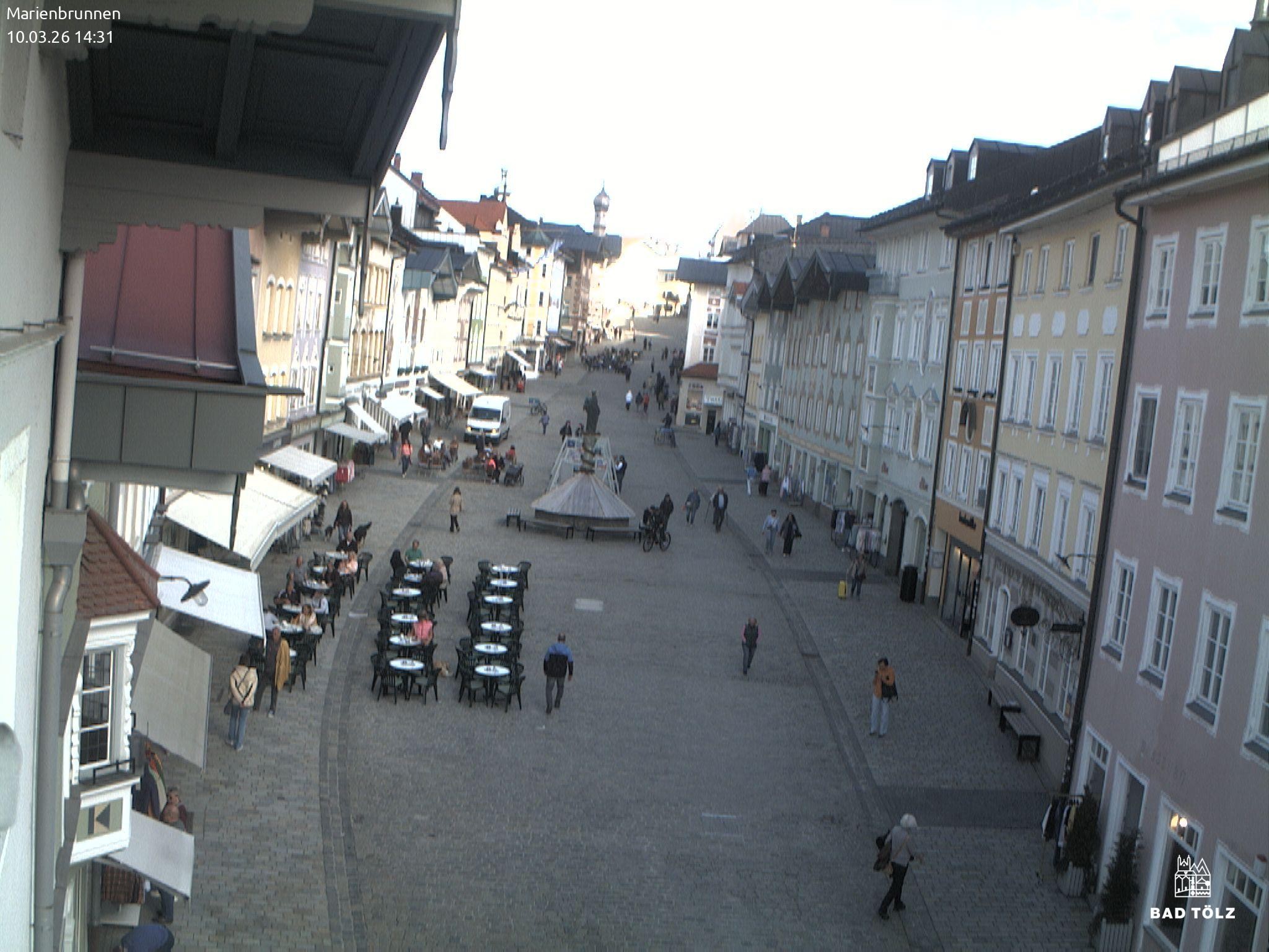 Archiv Foto Webcam Blick auf den Marienbrunnen Bad Tölz