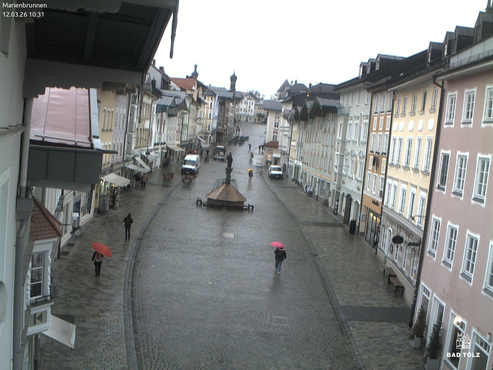 Archiv Foto Webcam Blick auf den Marienbrunnen Bad Tölz