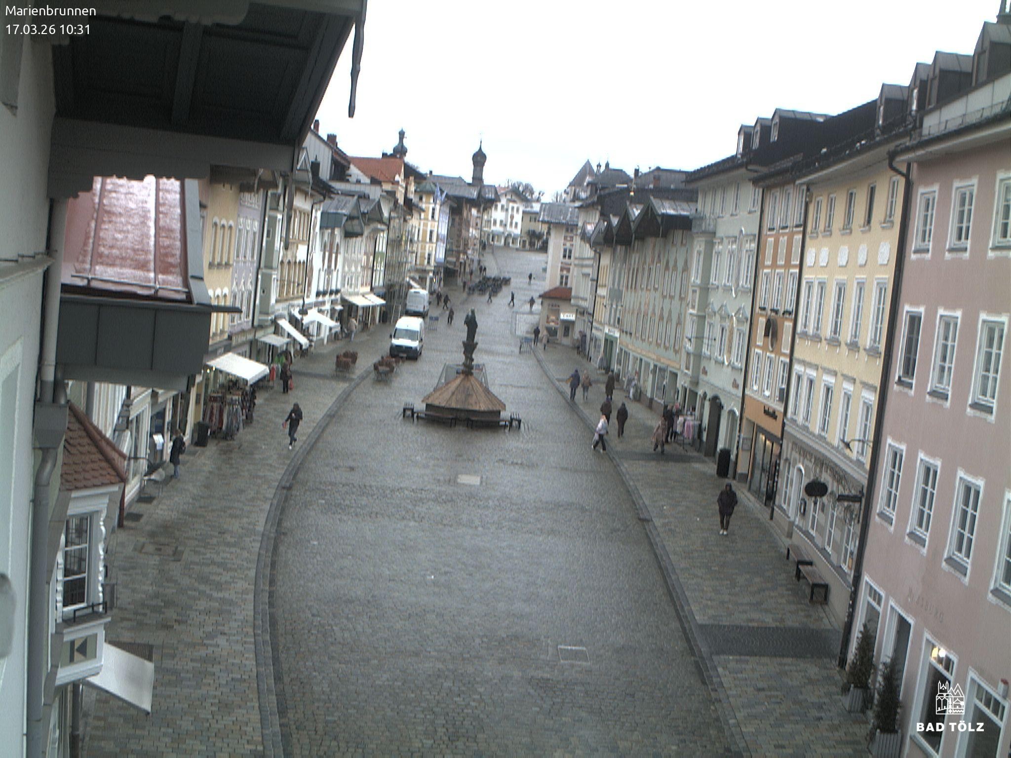 Archiv Foto Webcam Blick auf den Marienbrunnen Bad Tölz