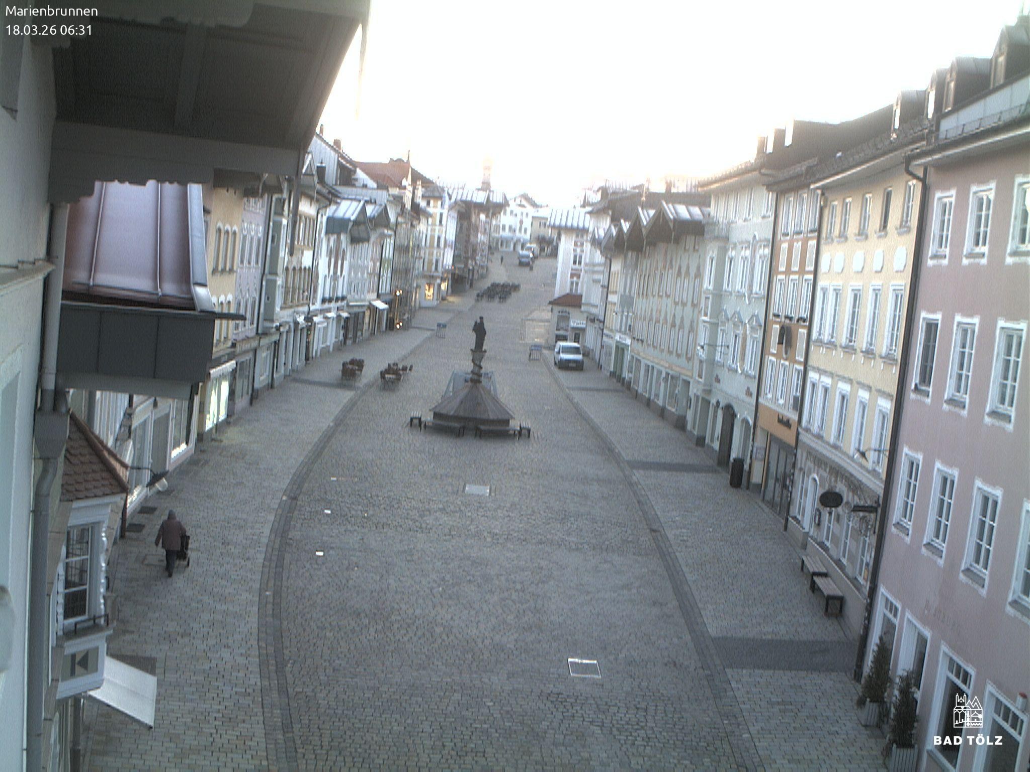 Archiv Foto Webcam Blick auf den Marienbrunnen Bad Tölz