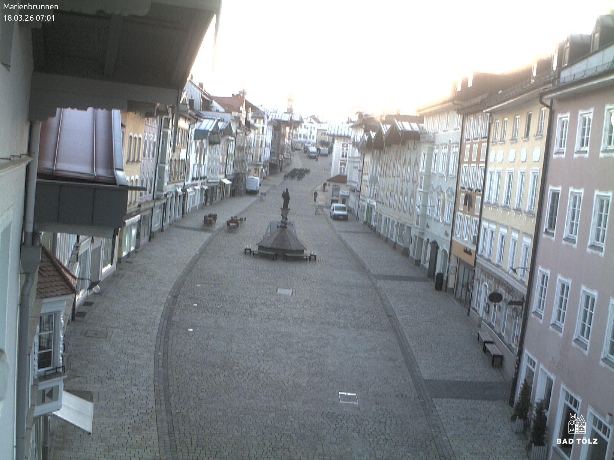Archiv Foto Webcam Blick auf den Marienbrunnen Bad Tölz