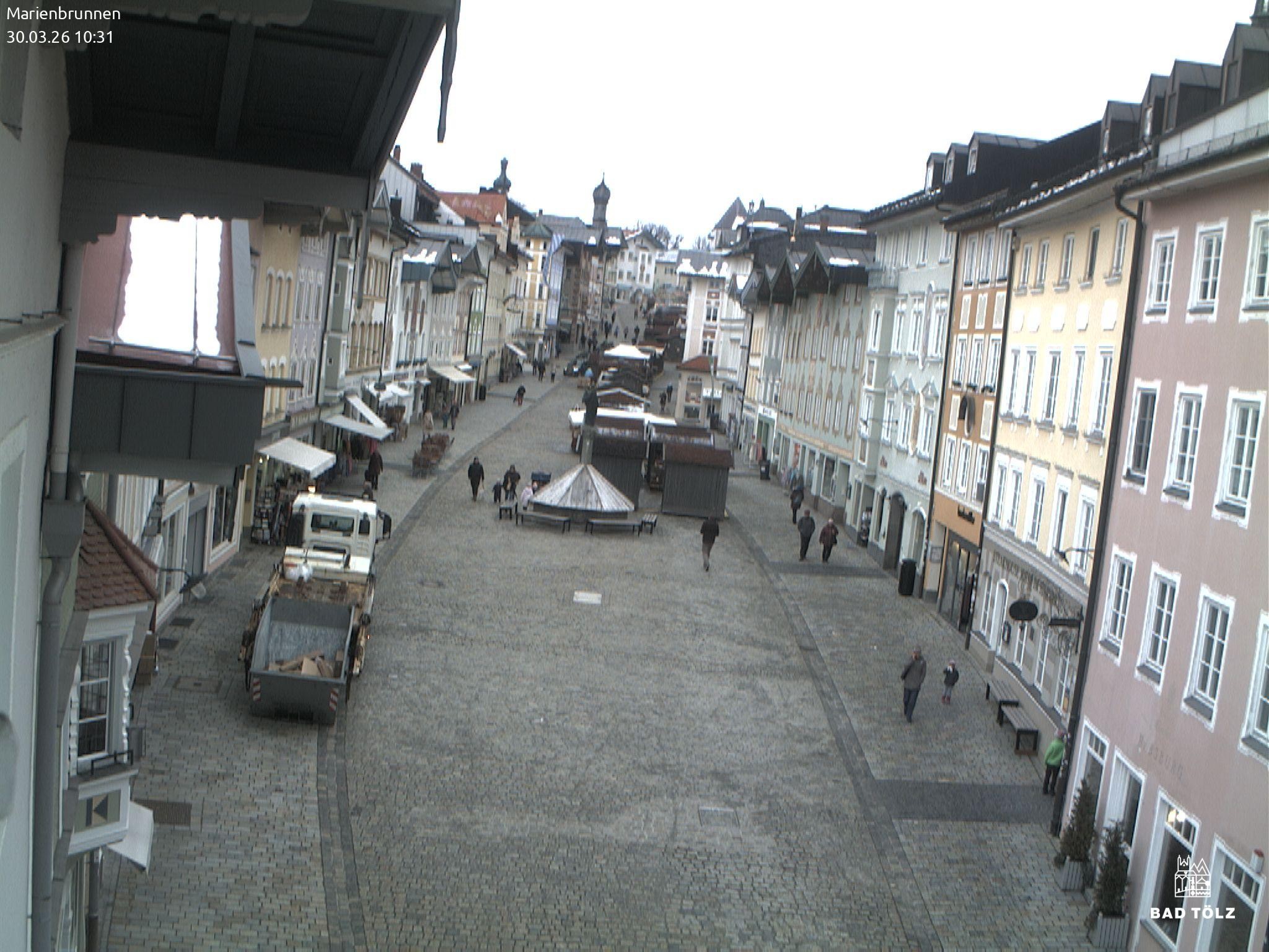 Archiv Foto Webcam Blick auf den Marienbrunnen Bad Tölz