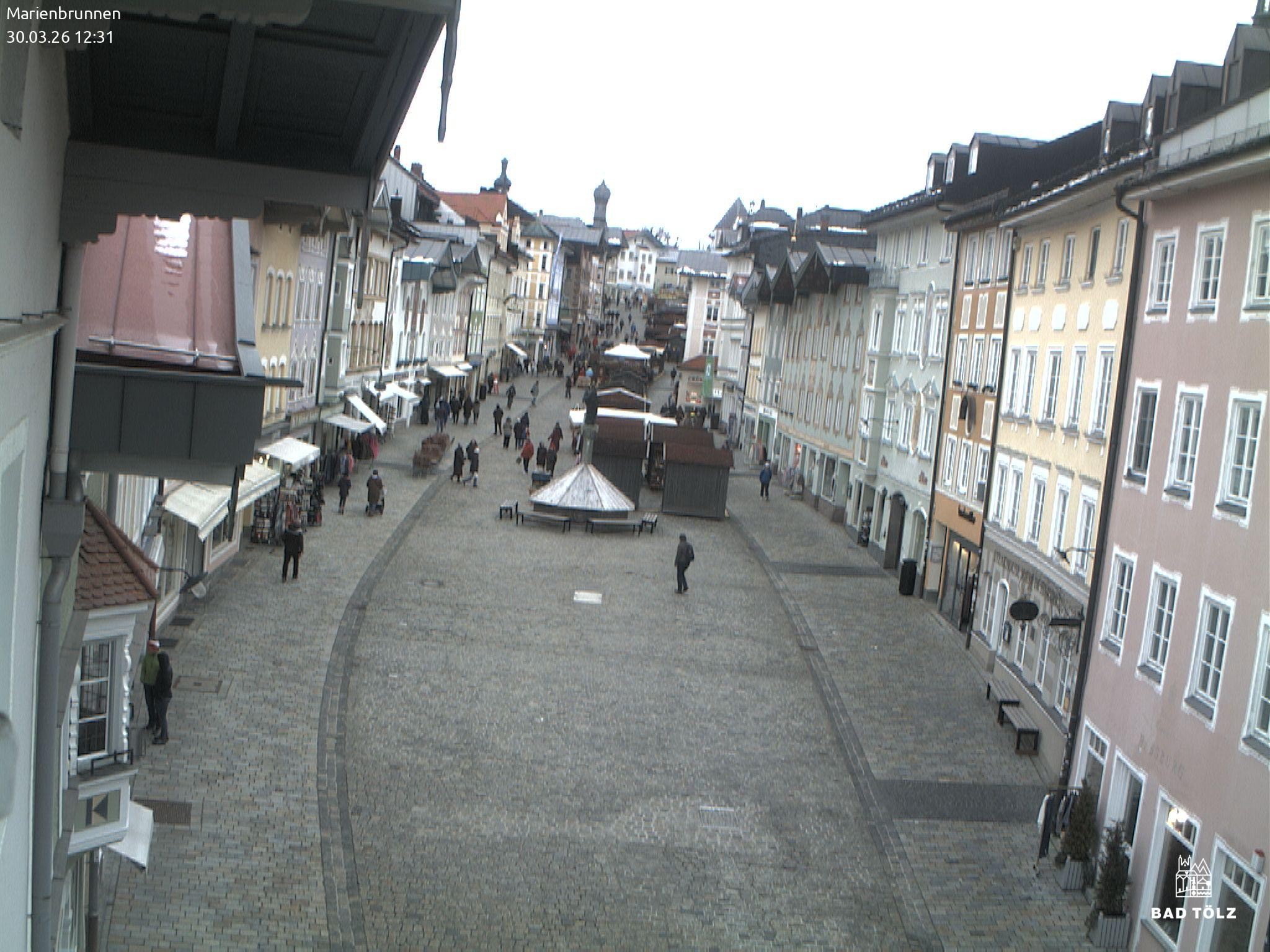 Archiv Foto Webcam Blick auf den Marienbrunnen Bad Tölz