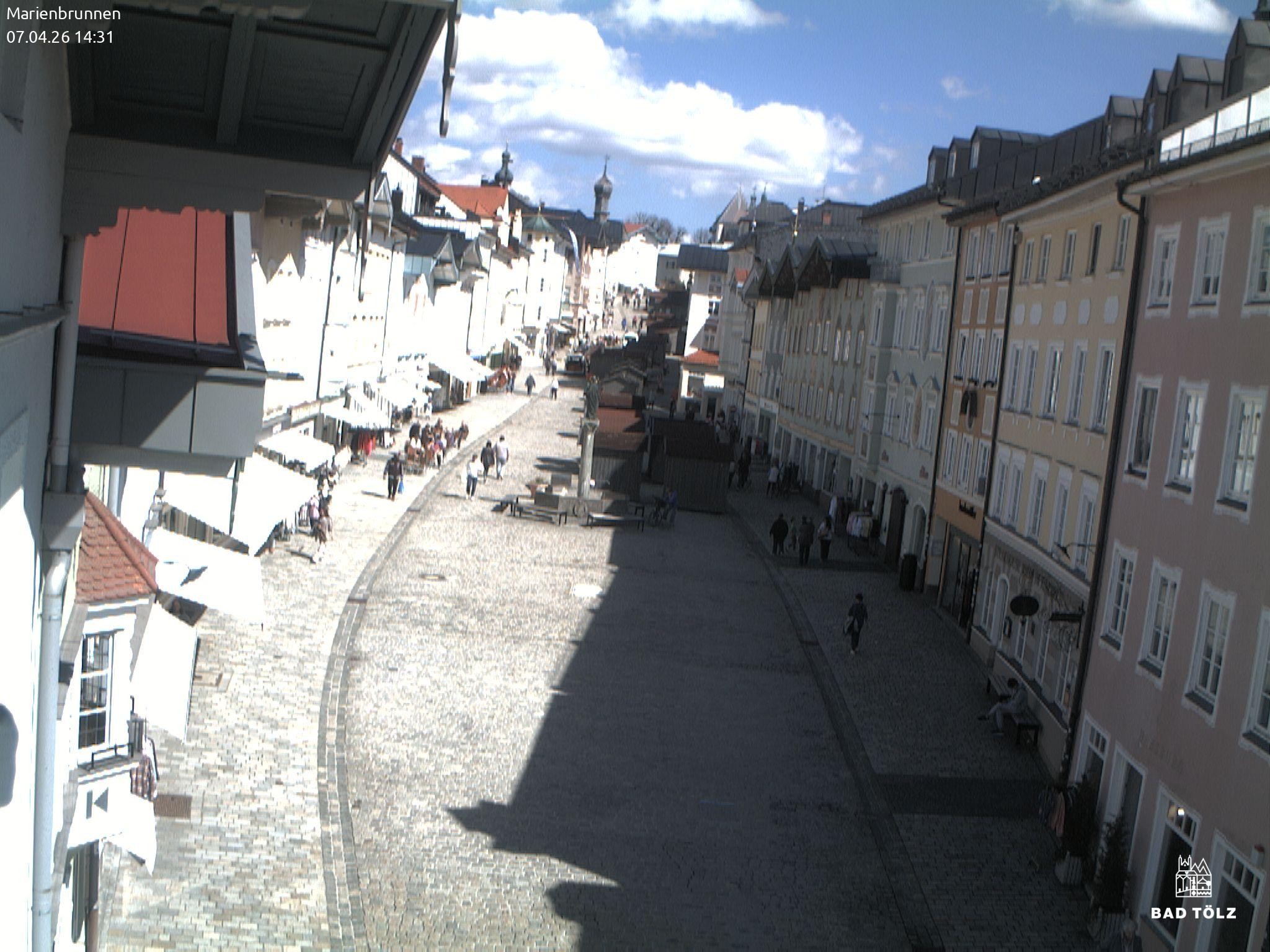 Archiv Foto Webcam Blick auf den Marienbrunnen Bad Tölz