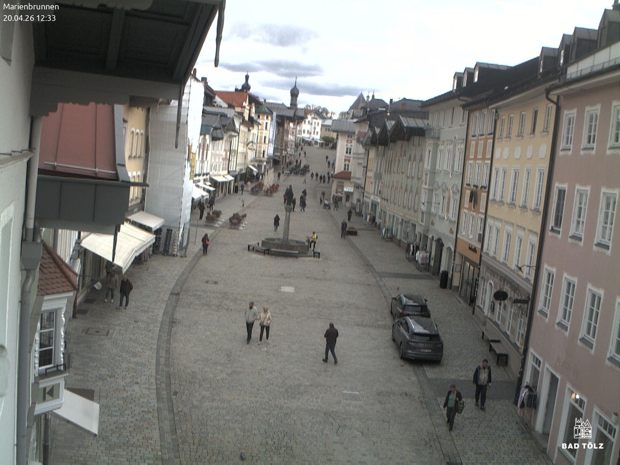 Archiv Foto Webcam Blick auf den Marienbrunnen Bad Tölz