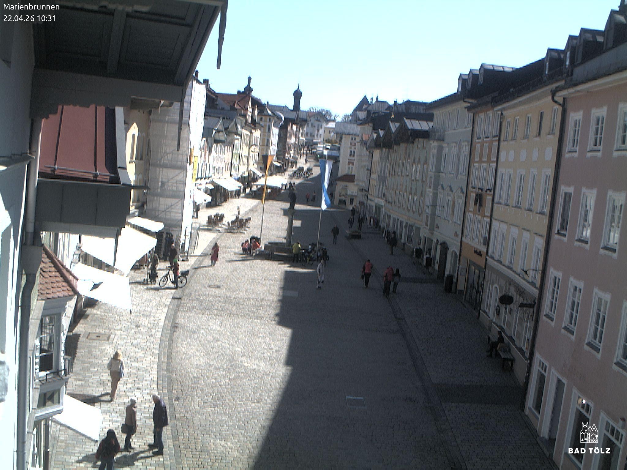Archiv Foto Webcam Blick auf den Marienbrunnen Bad Tölz