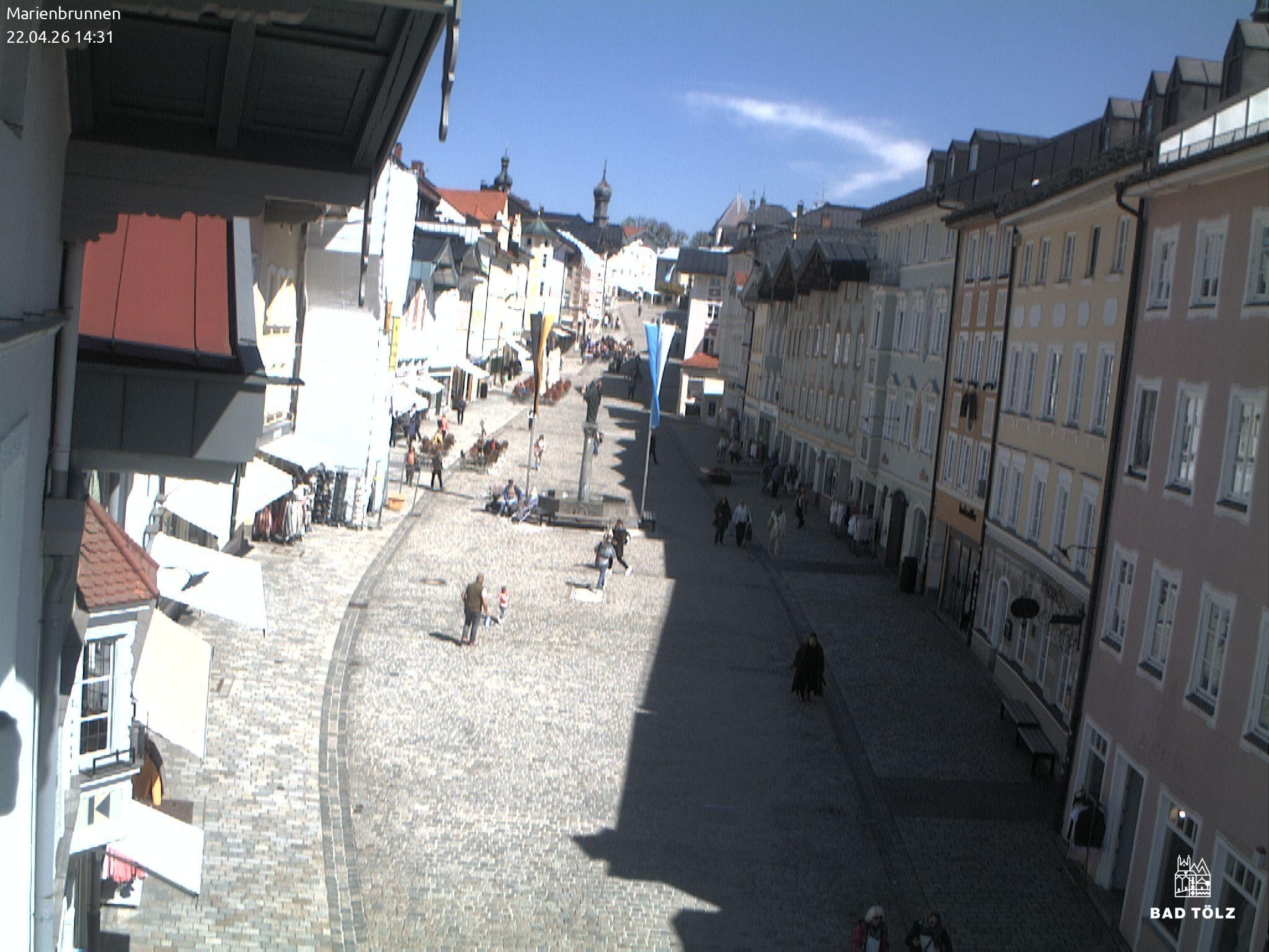 Archiv Foto Webcam Blick auf den Marienbrunnen Bad Tölz