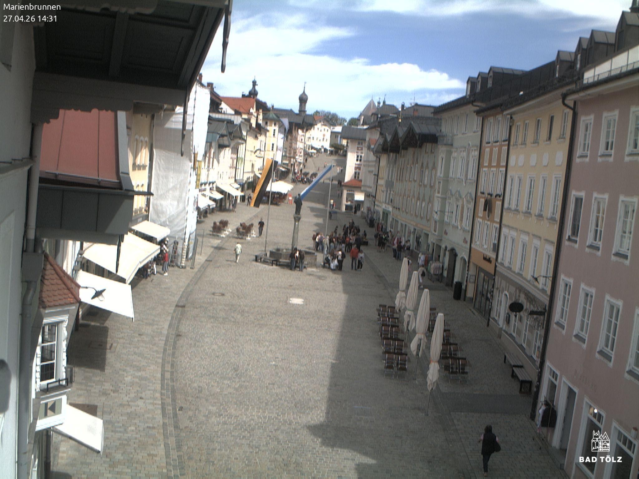 Archiv Foto Webcam Blick auf den Marienbrunnen Bad Tölz