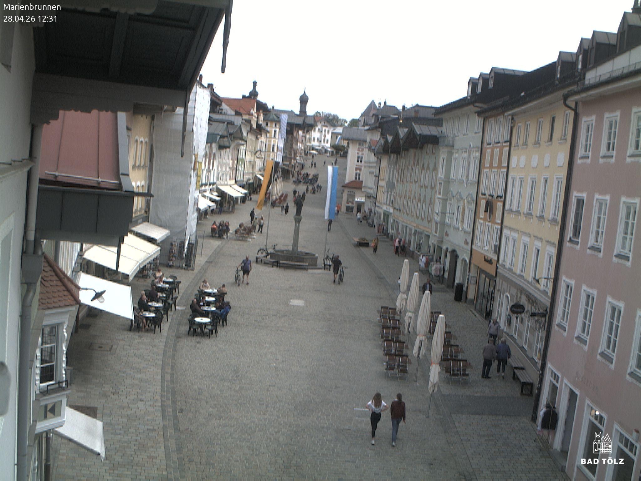 Archiv Foto Webcam Blick auf den Marienbrunnen Bad Tölz