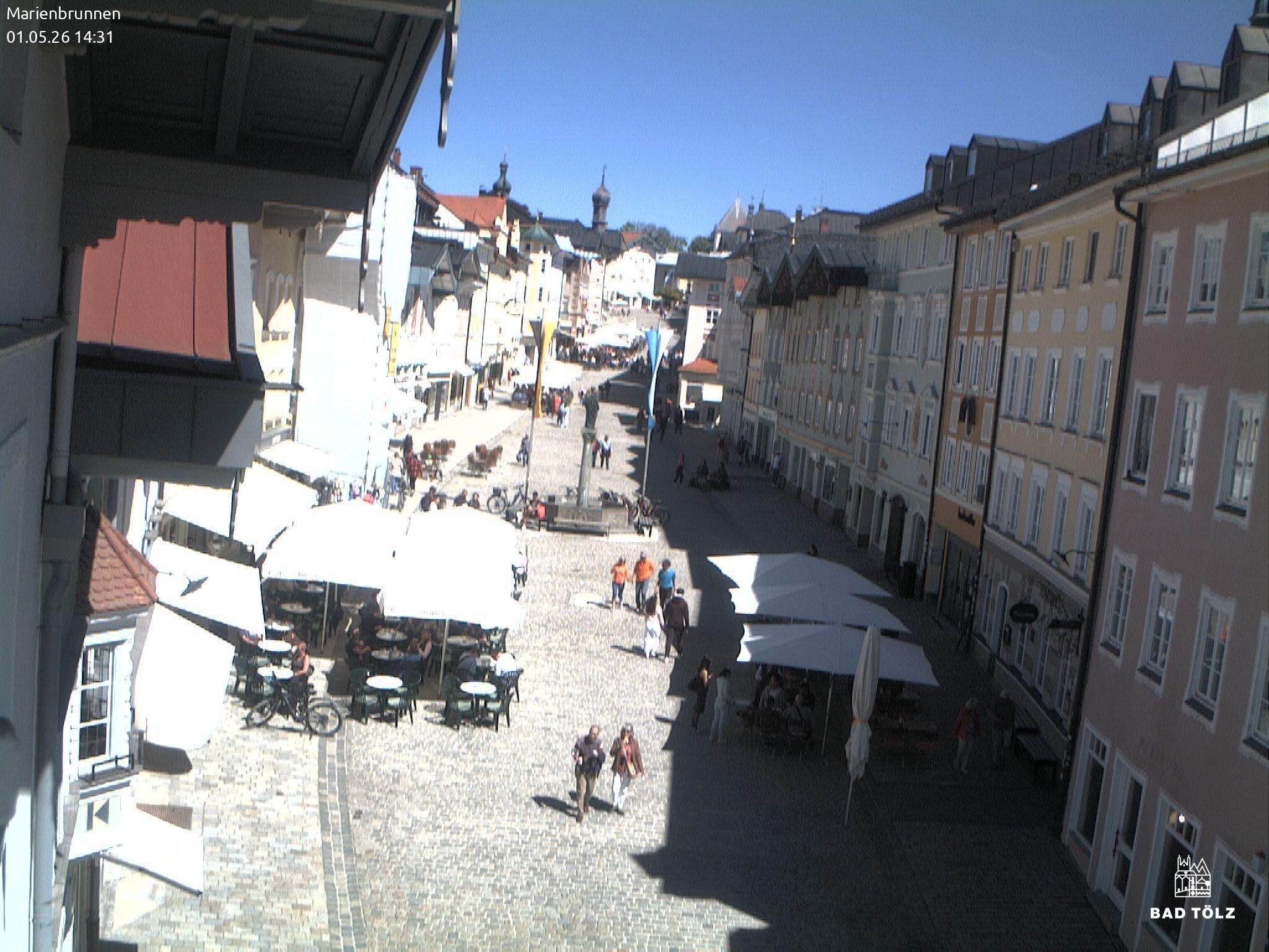 Archiv Foto Webcam Blick auf den Marienbrunnen Bad Tölz