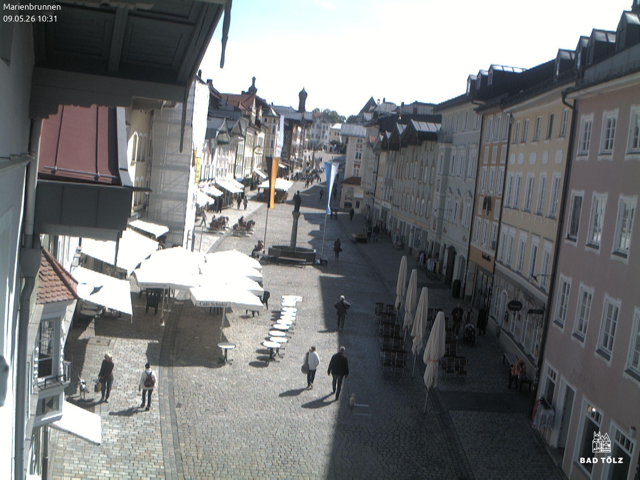 Archiv Foto Webcam Blick auf den Marienbrunnen Bad Tölz