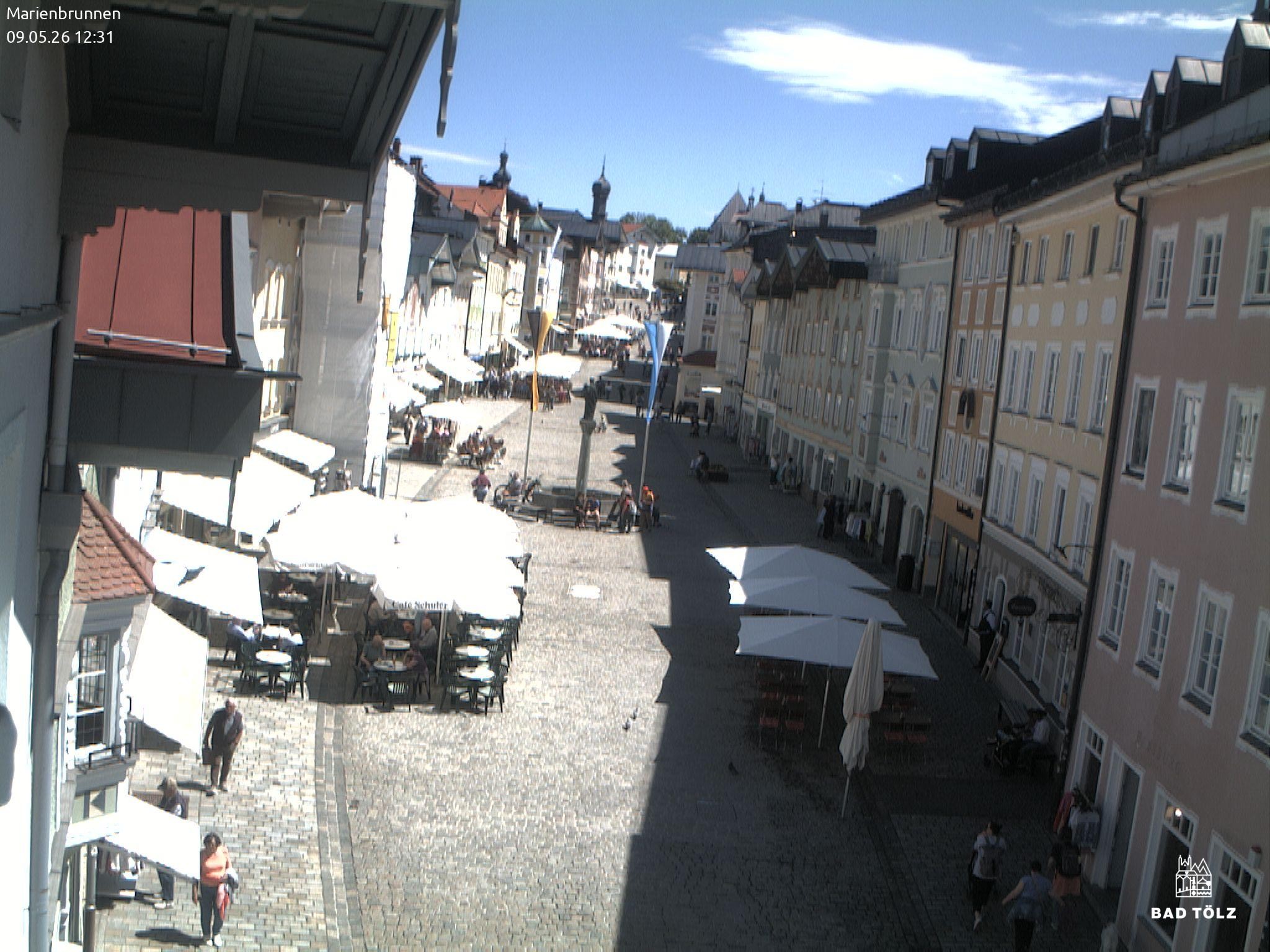 Archiv Foto Webcam Blick auf den Marienbrunnen Bad Tölz