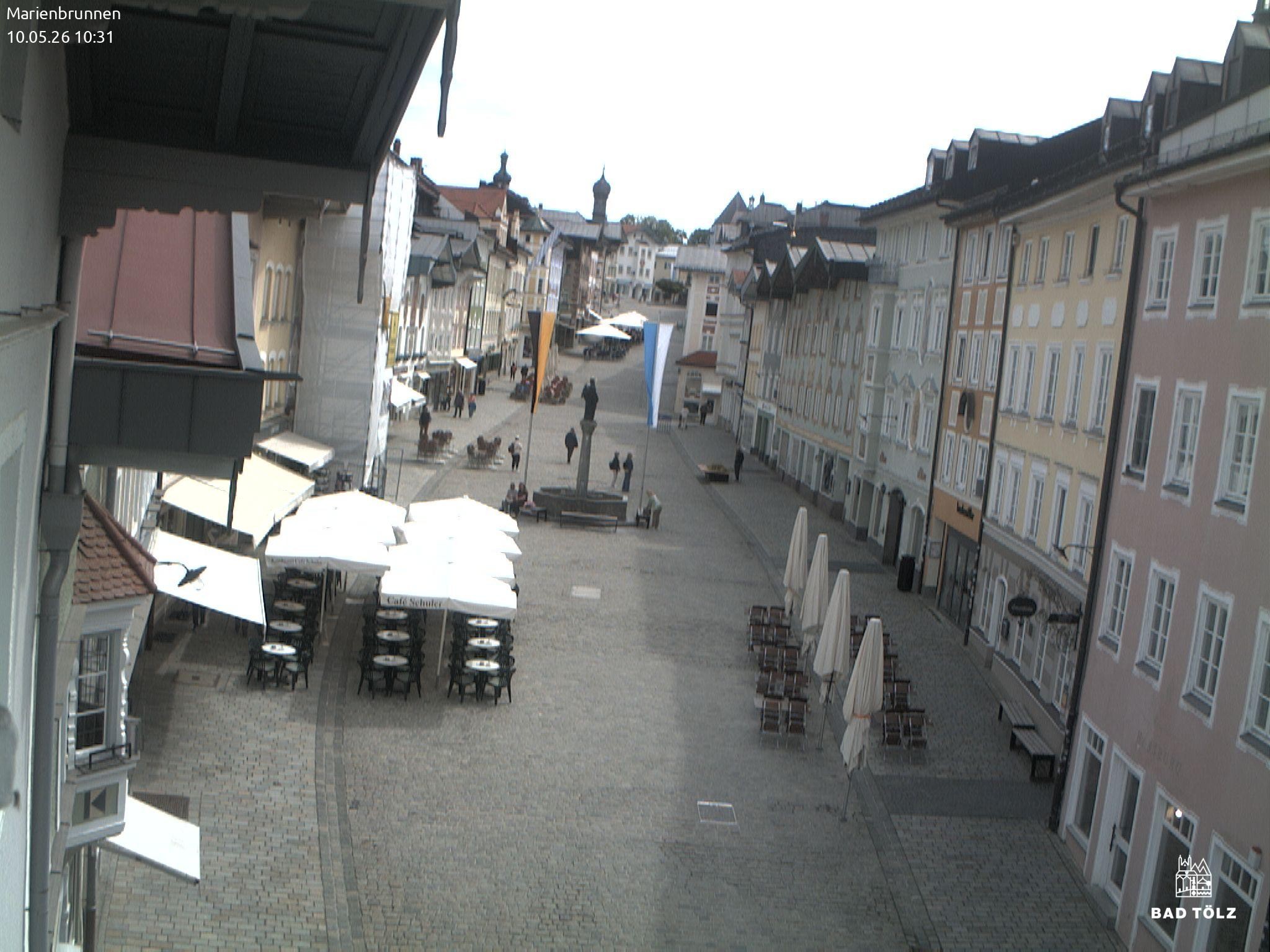 Archiv Foto Webcam Blick auf den Marienbrunnen Bad Tölz