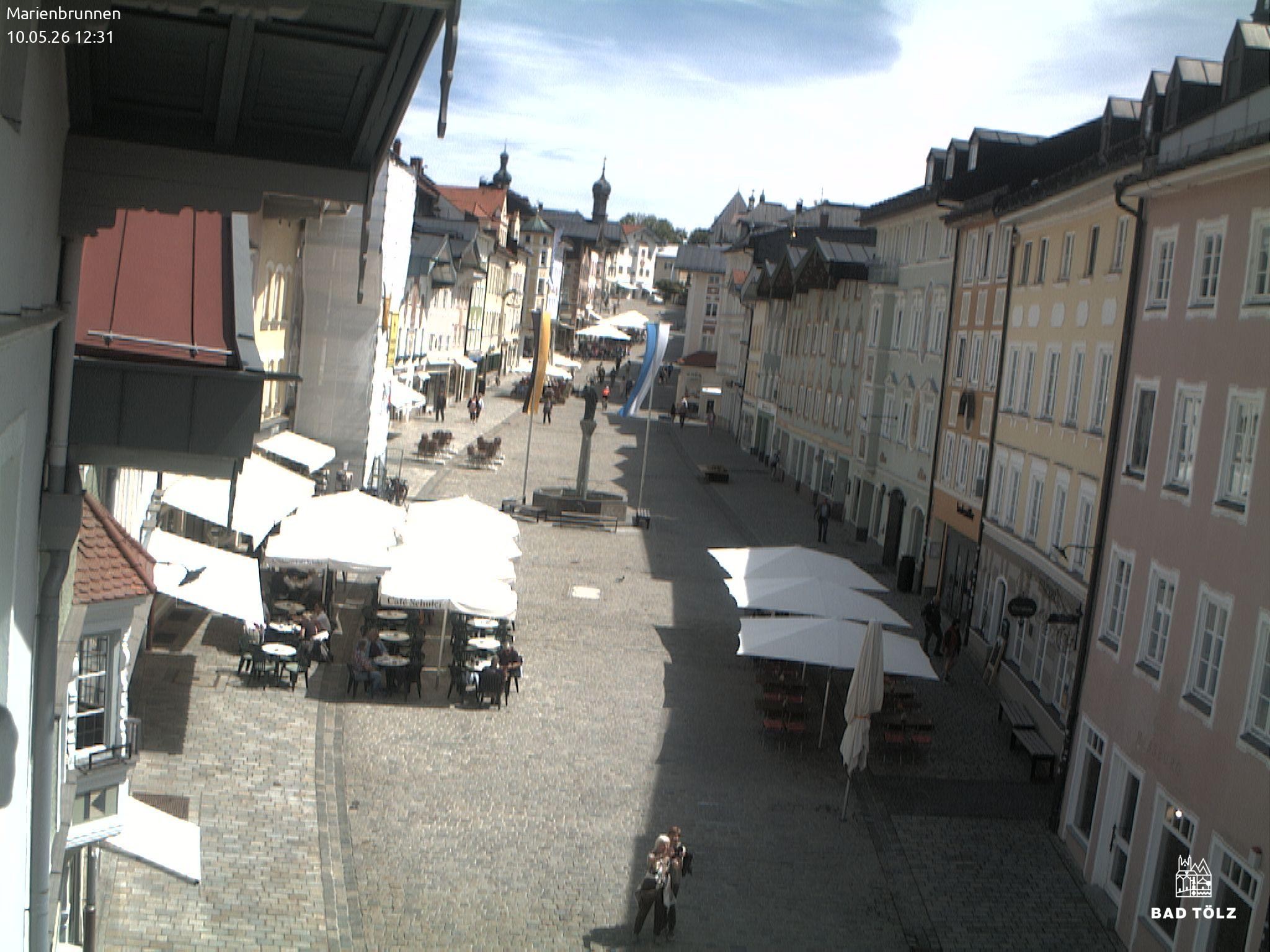 Archiv Foto Webcam Blick auf den Marienbrunnen Bad Tölz