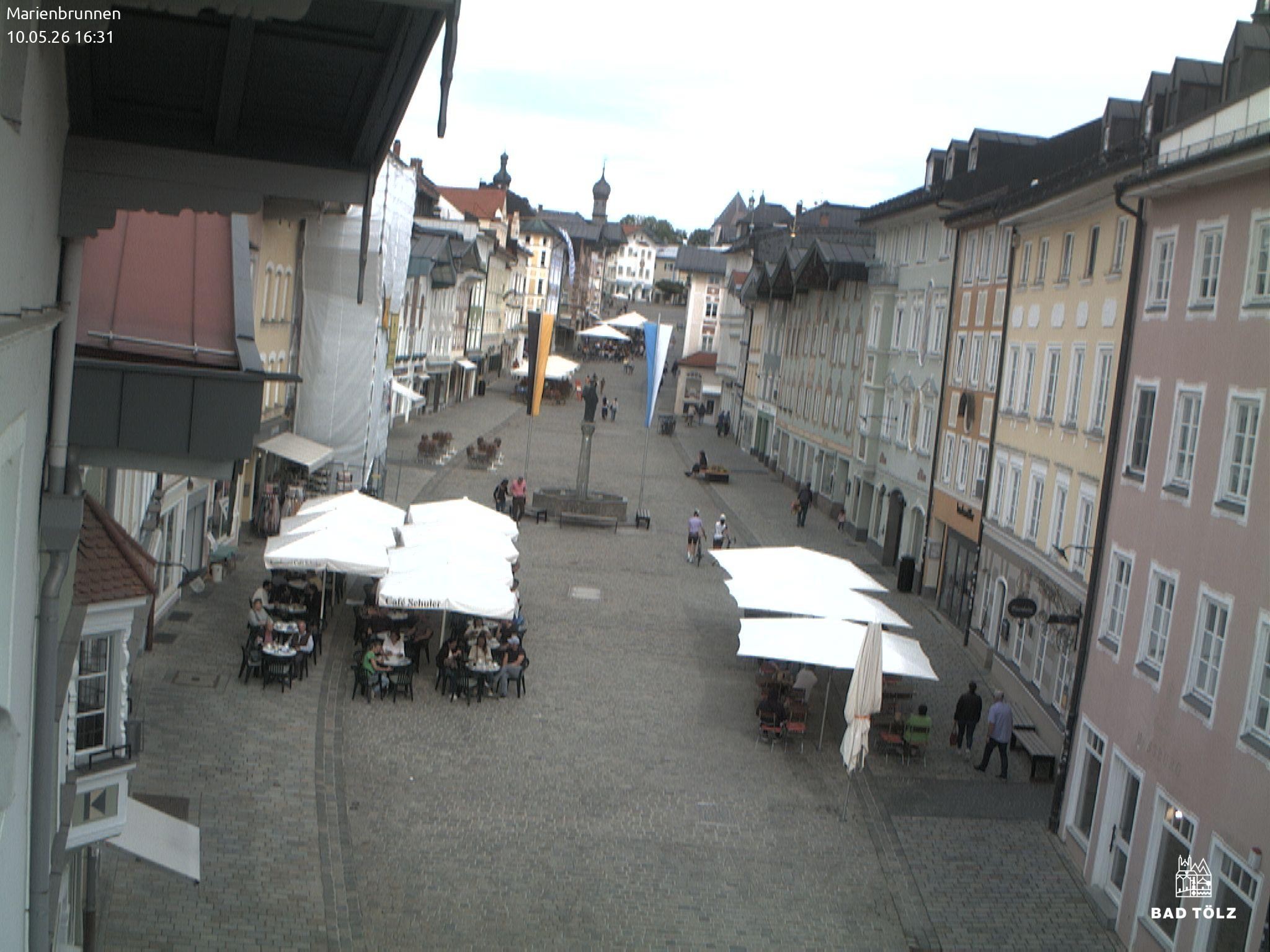 Archiv Foto Webcam Blick auf den Marienbrunnen Bad Tölz