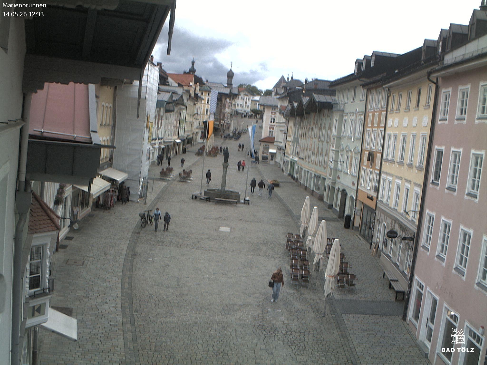 Archiv Foto Webcam Blick auf den Marienbrunnen Bad Tölz