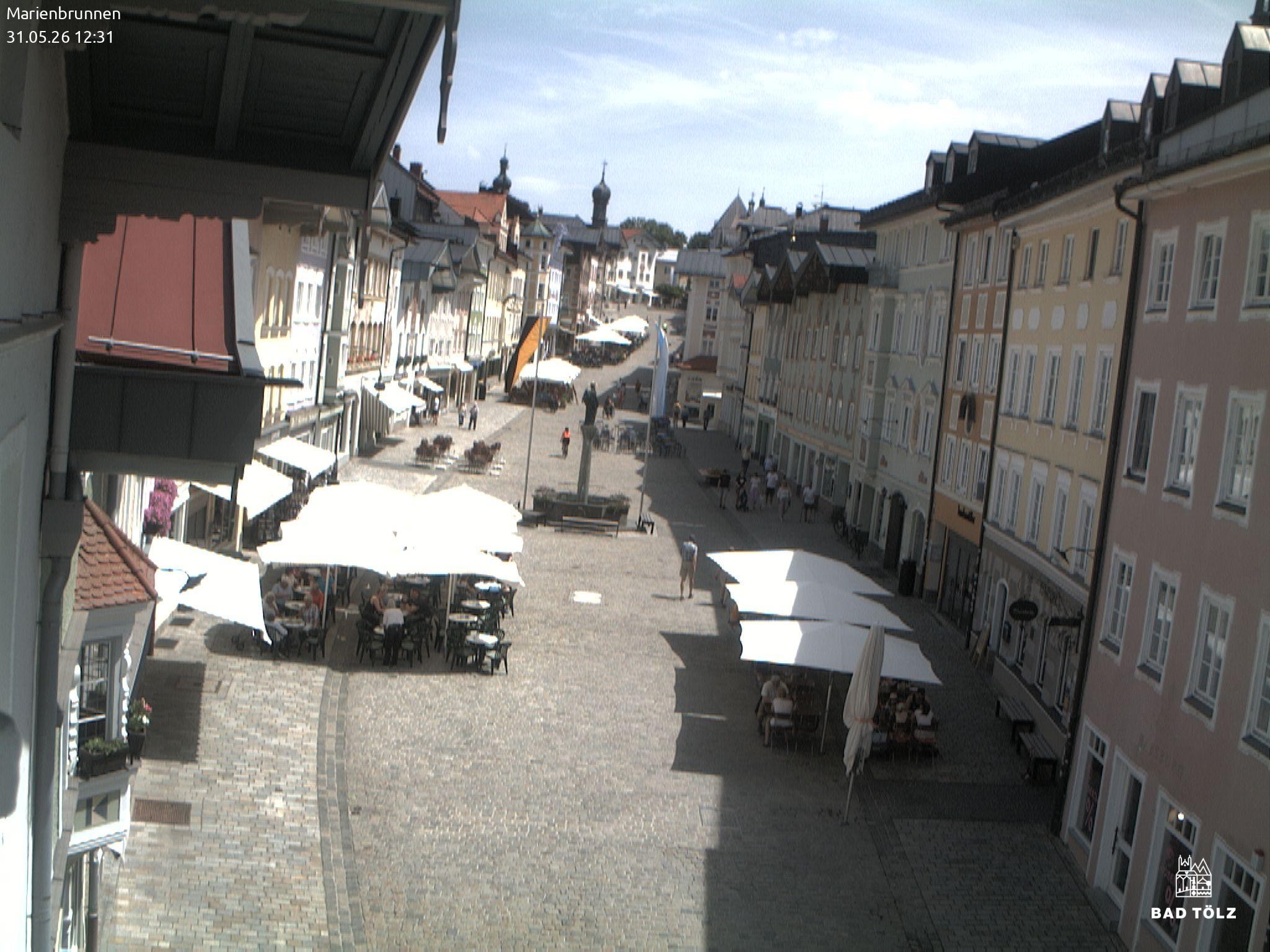 Archiv Foto Webcam Blick auf den Marienbrunnen Bad Tölz