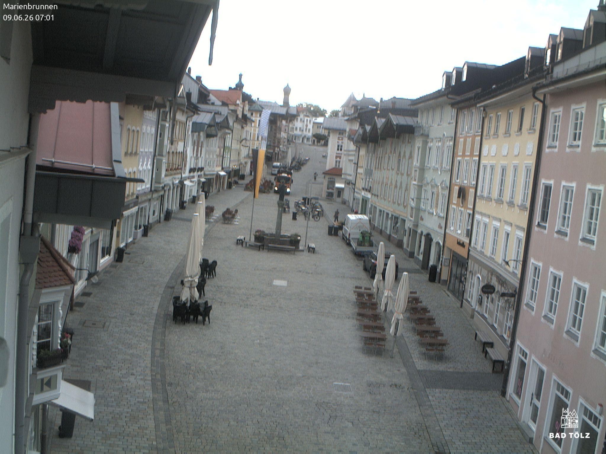 Archiv Foto Webcam Blick auf den Marienbrunnen Bad Tölz