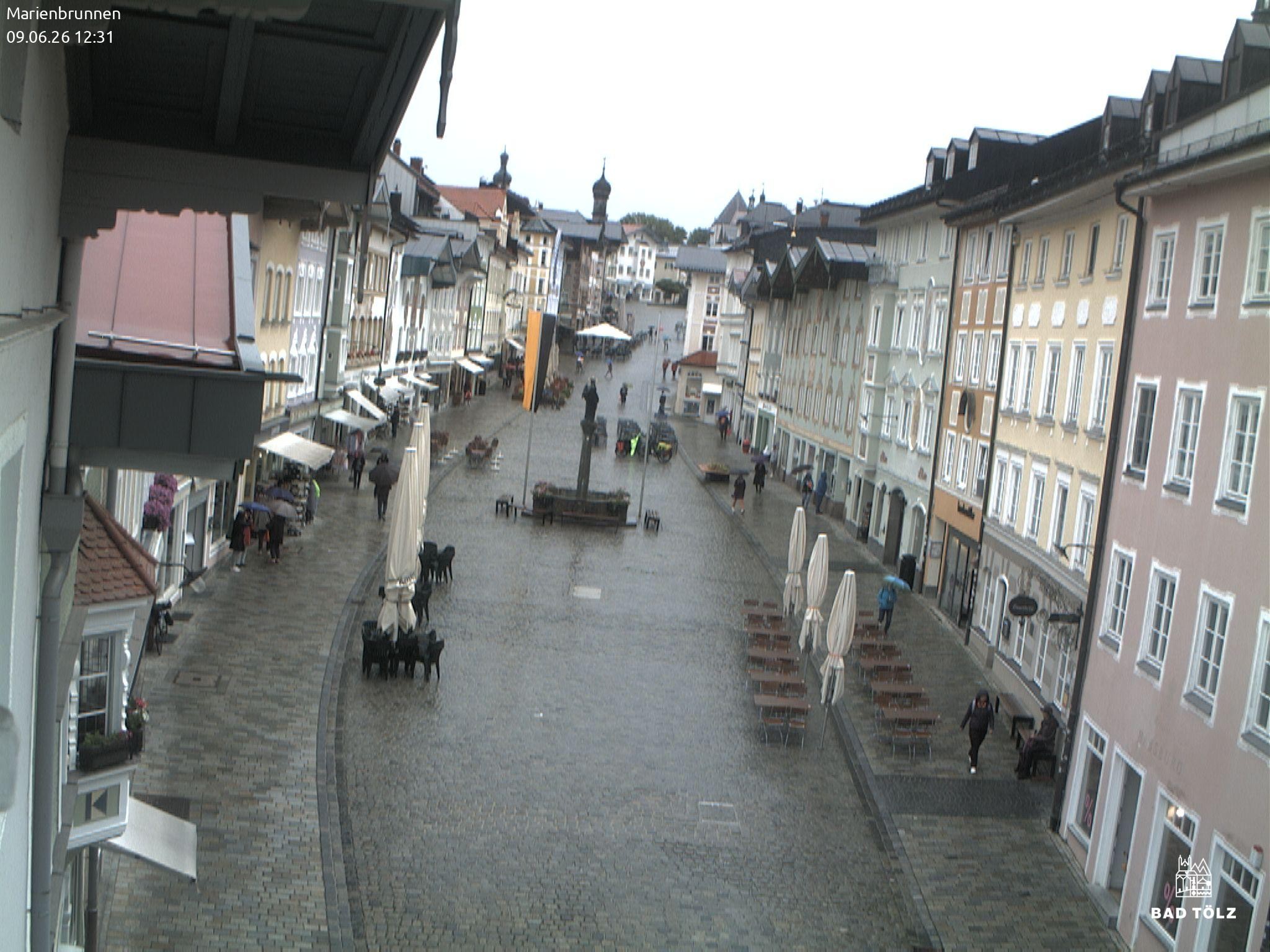 Archiv Foto Webcam Blick auf den Marienbrunnen Bad Tölz