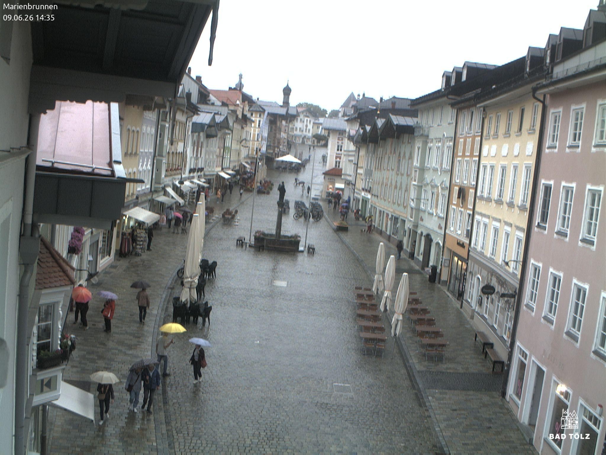 Archiv Foto Webcam Blick auf den Marienbrunnen Bad Tölz