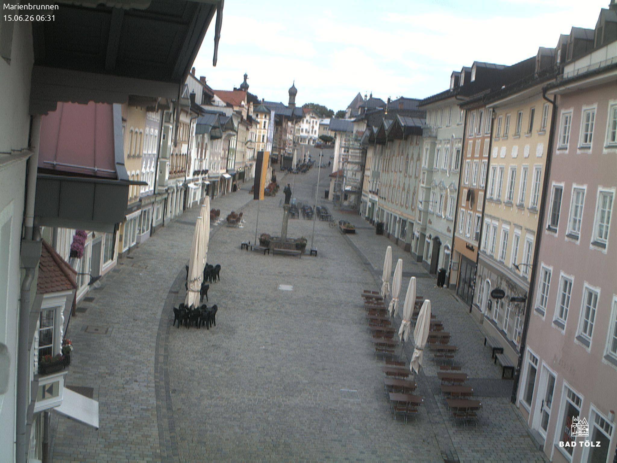 Archiv Foto Webcam Blick auf den Marienbrunnen Bad Tölz