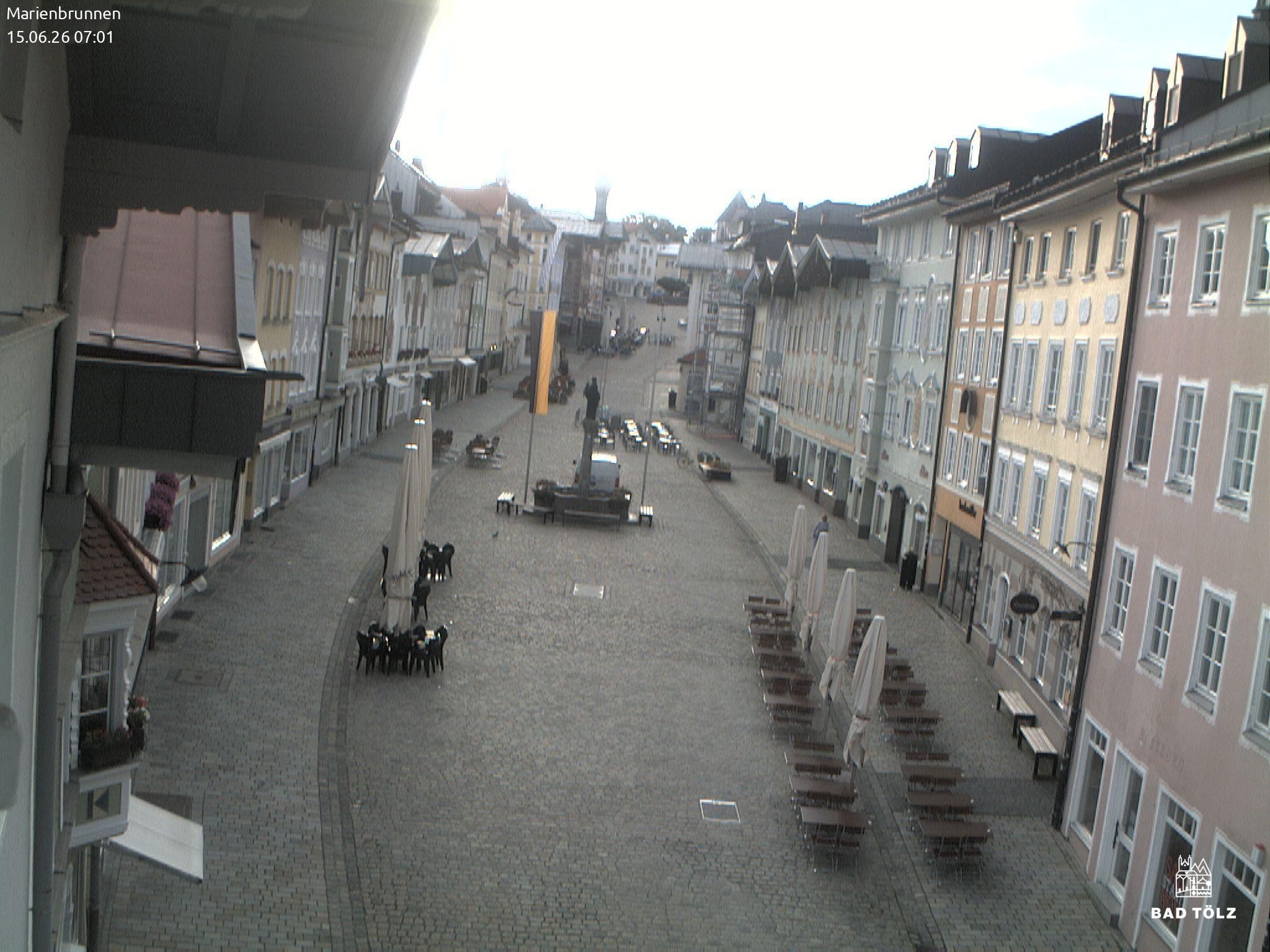 Archiv Foto Webcam Blick auf den Marienbrunnen Bad Tölz