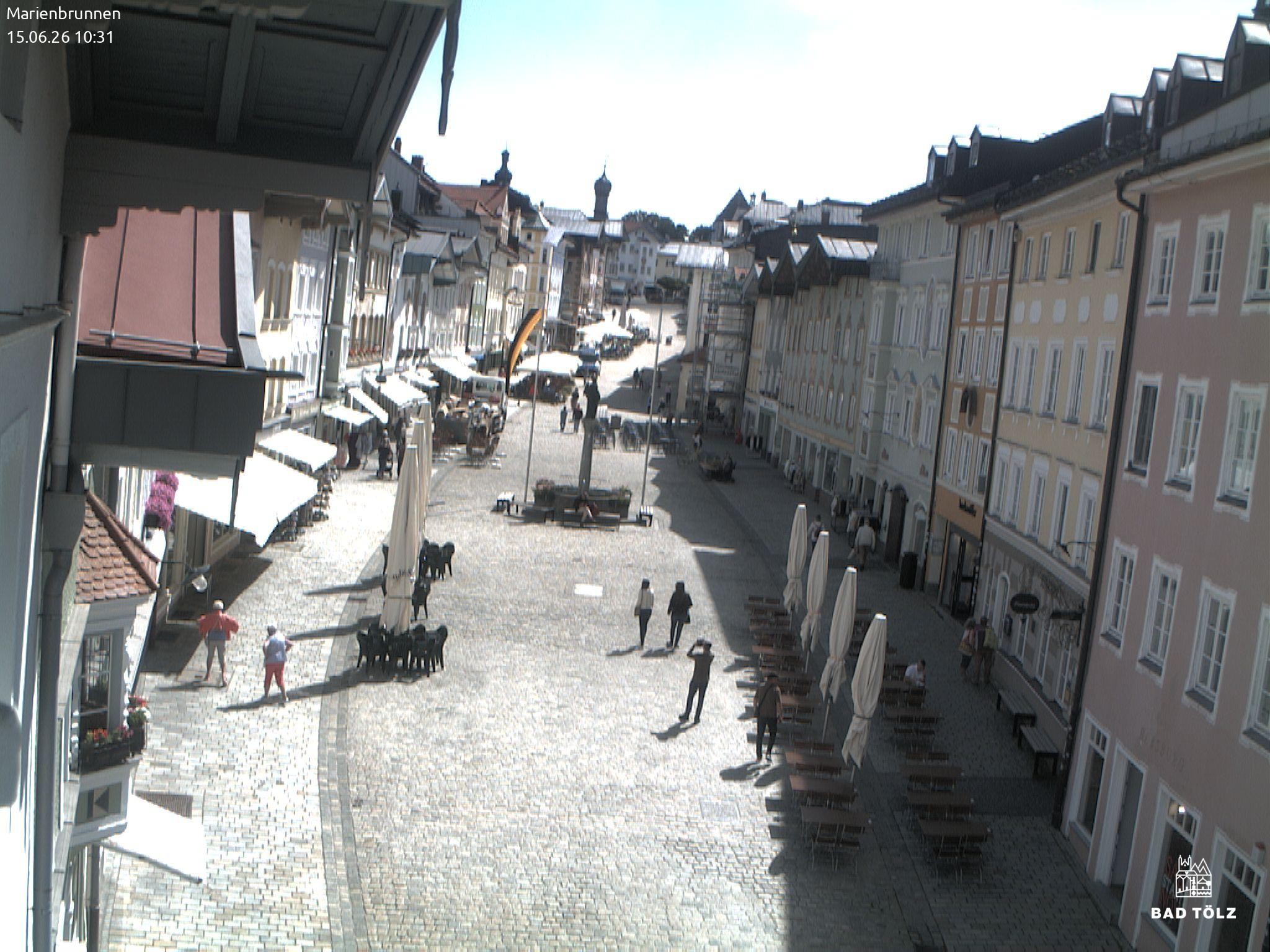Archiv Foto Webcam Blick auf den Marienbrunnen Bad Tölz