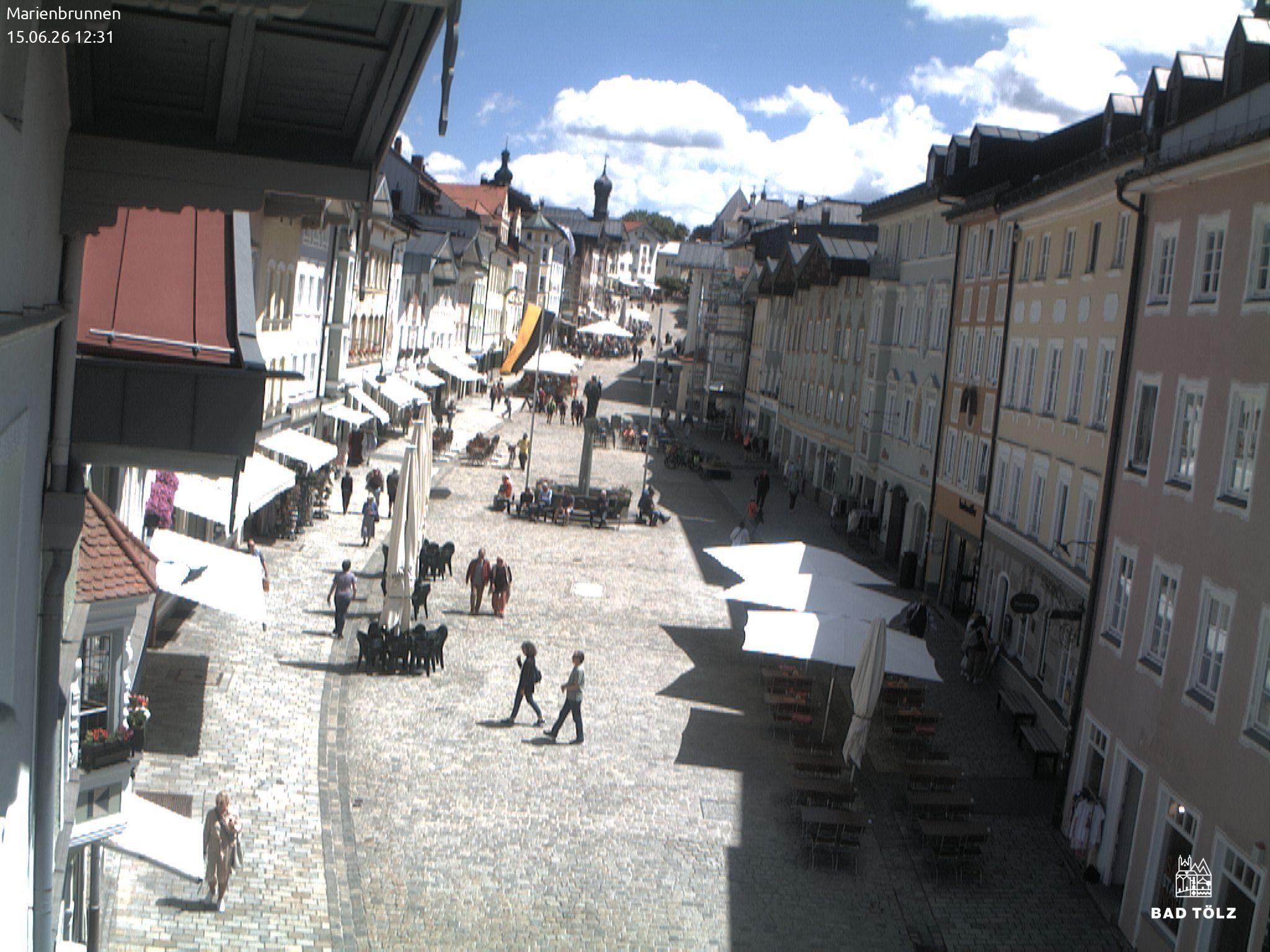 Archiv Foto Webcam Blick auf den Marienbrunnen Bad Tölz