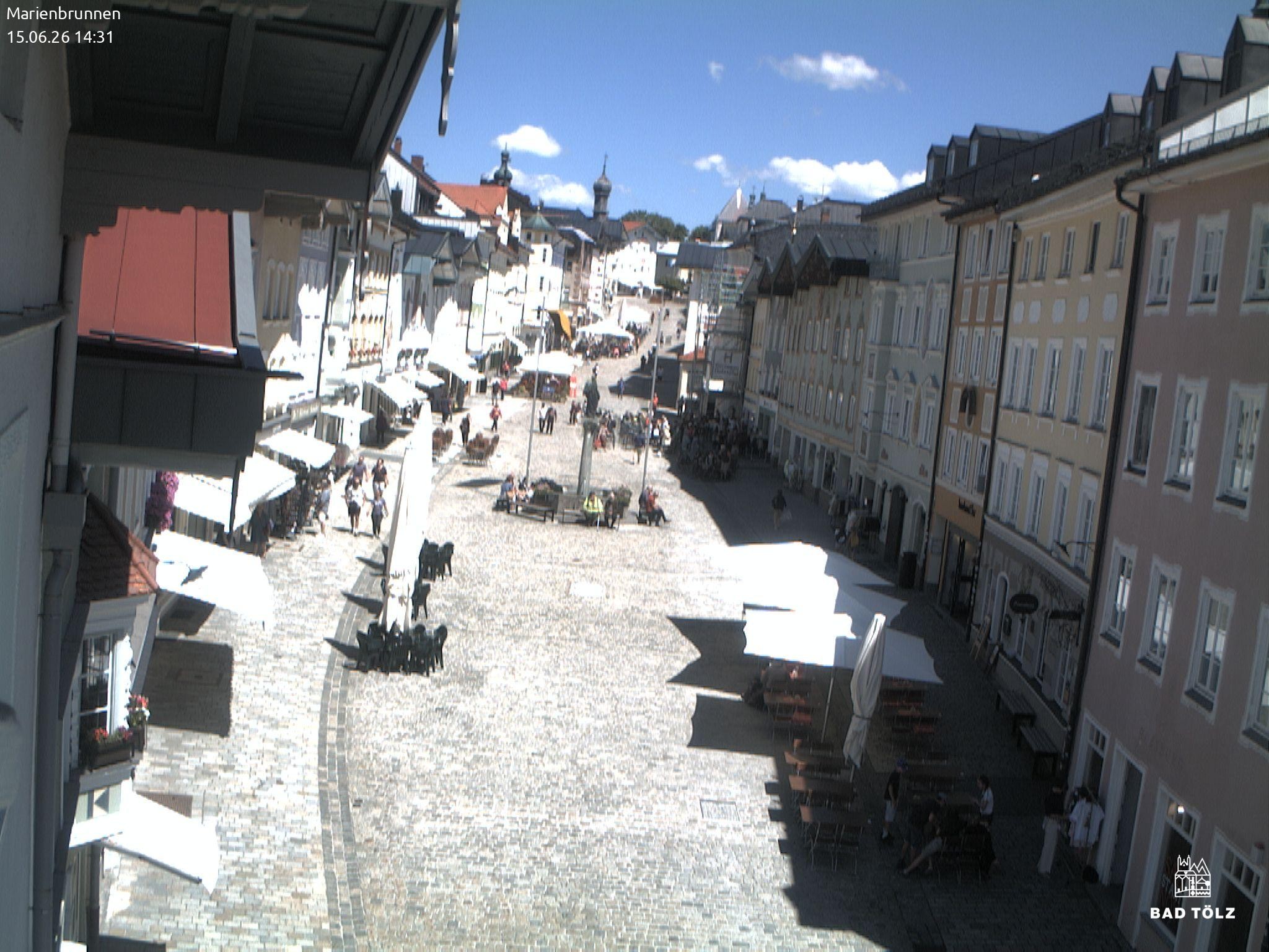 Archiv Foto Webcam Blick auf den Marienbrunnen Bad Tölz