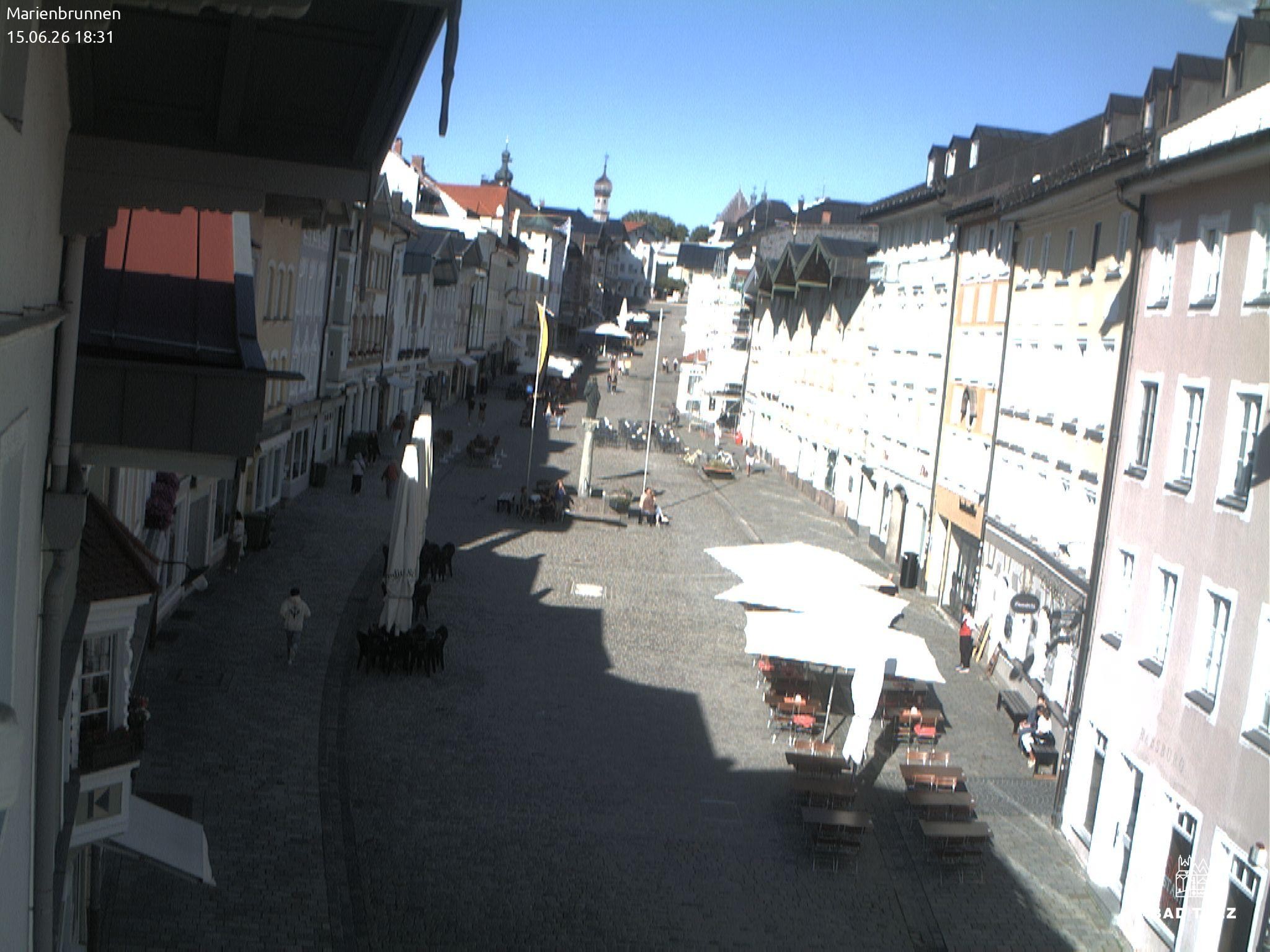 Archiv Foto Webcam Blick auf den Marienbrunnen Bad Tölz