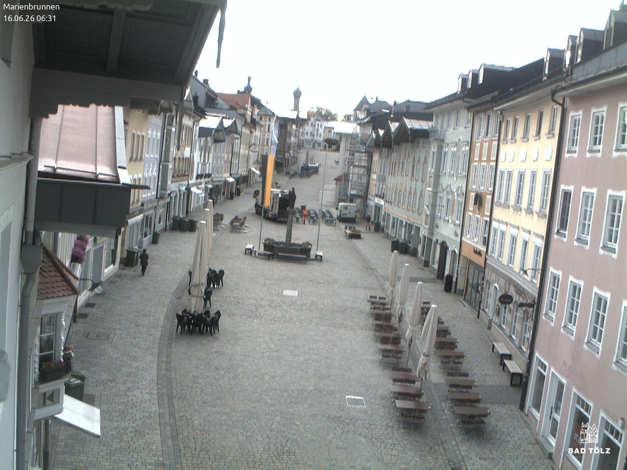 Archiv Foto Webcam Blick auf den Marienbrunnen Bad Tölz