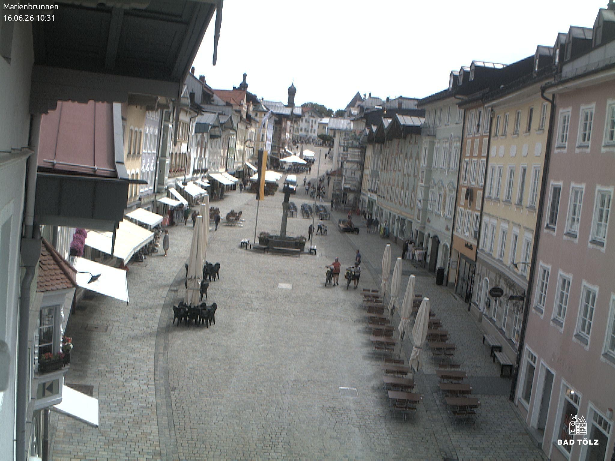 Archiv Foto Webcam Blick auf den Marienbrunnen Bad Tölz