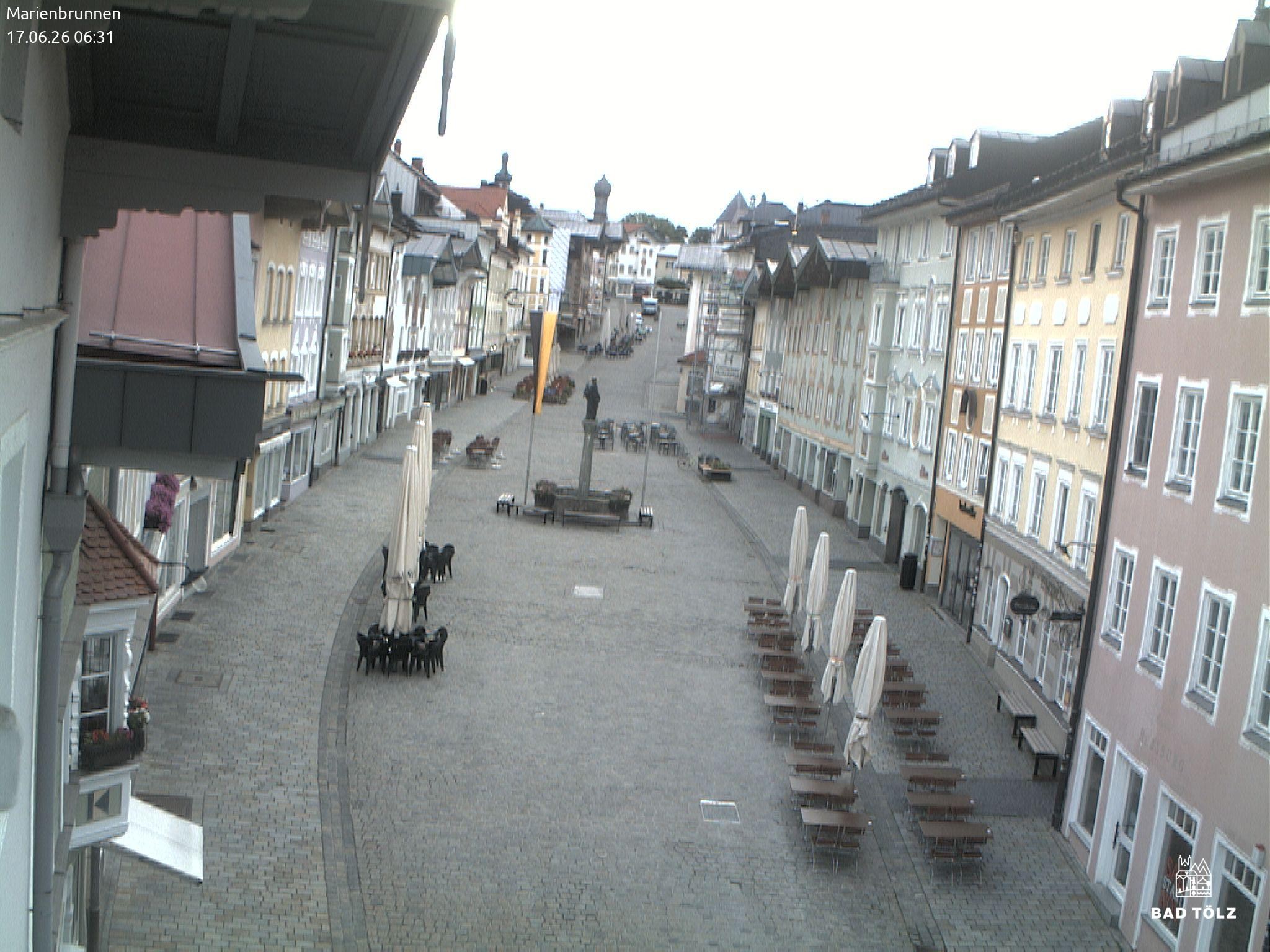 Archiv Foto Webcam Blick auf den Marienbrunnen Bad Tölz