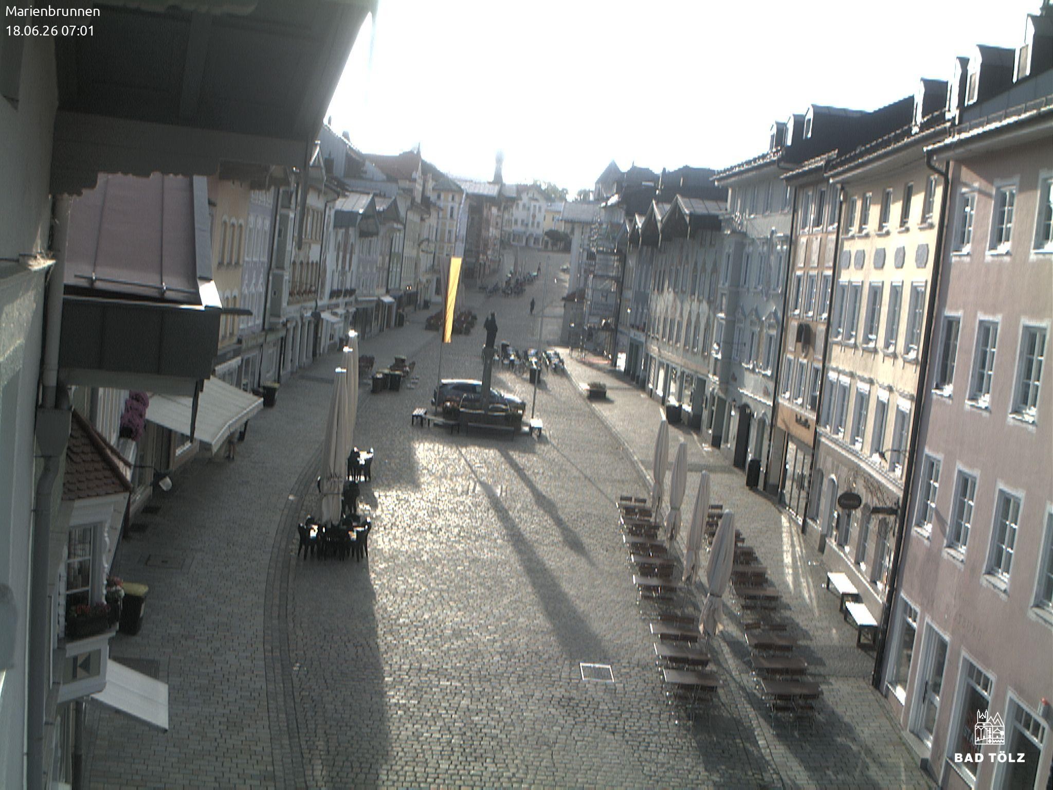 Archiv Foto Webcam Blick auf den Marienbrunnen Bad Tölz