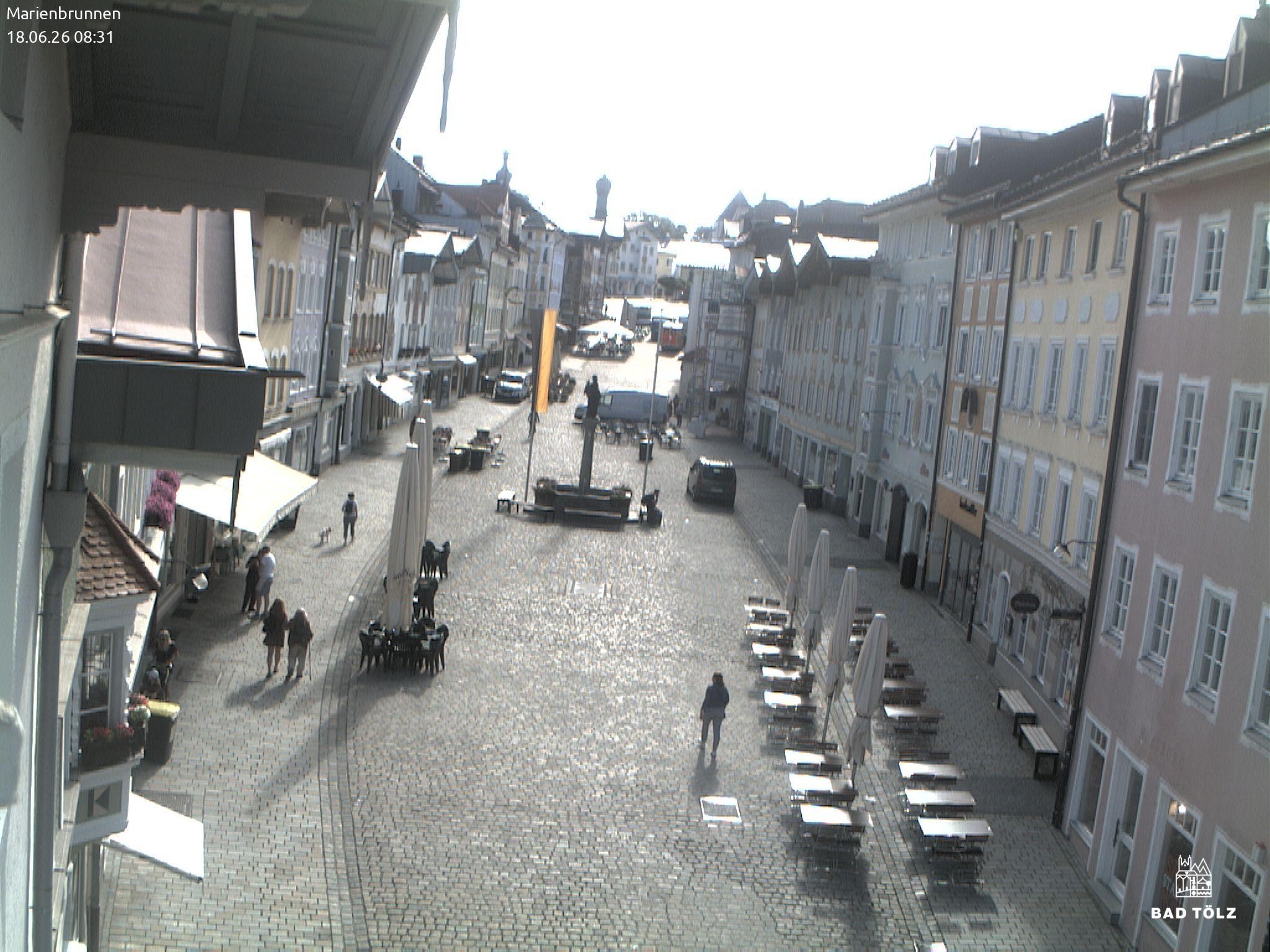 Archiv Foto Webcam Blick auf den Marienbrunnen Bad Tölz