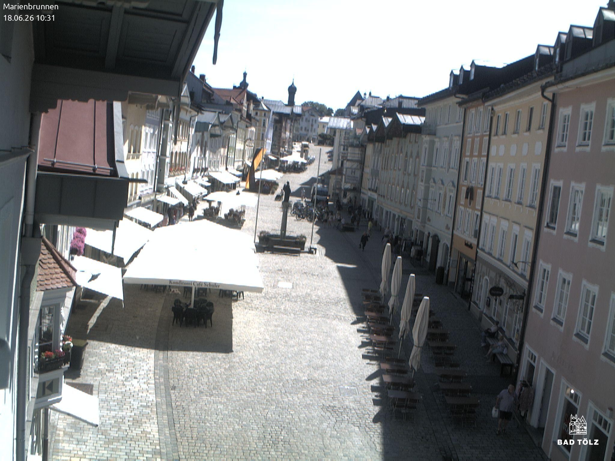 Archiv Foto Webcam Blick auf den Marienbrunnen Bad Tölz