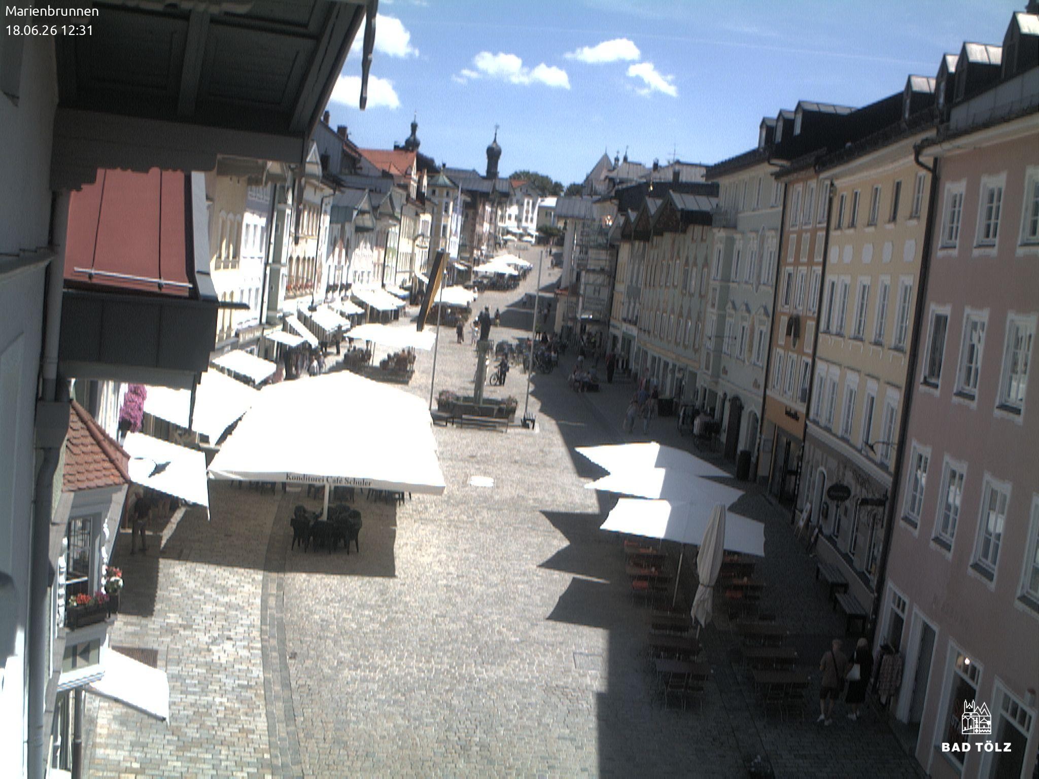 Archiv Foto Webcam Blick auf den Marienbrunnen Bad Tölz