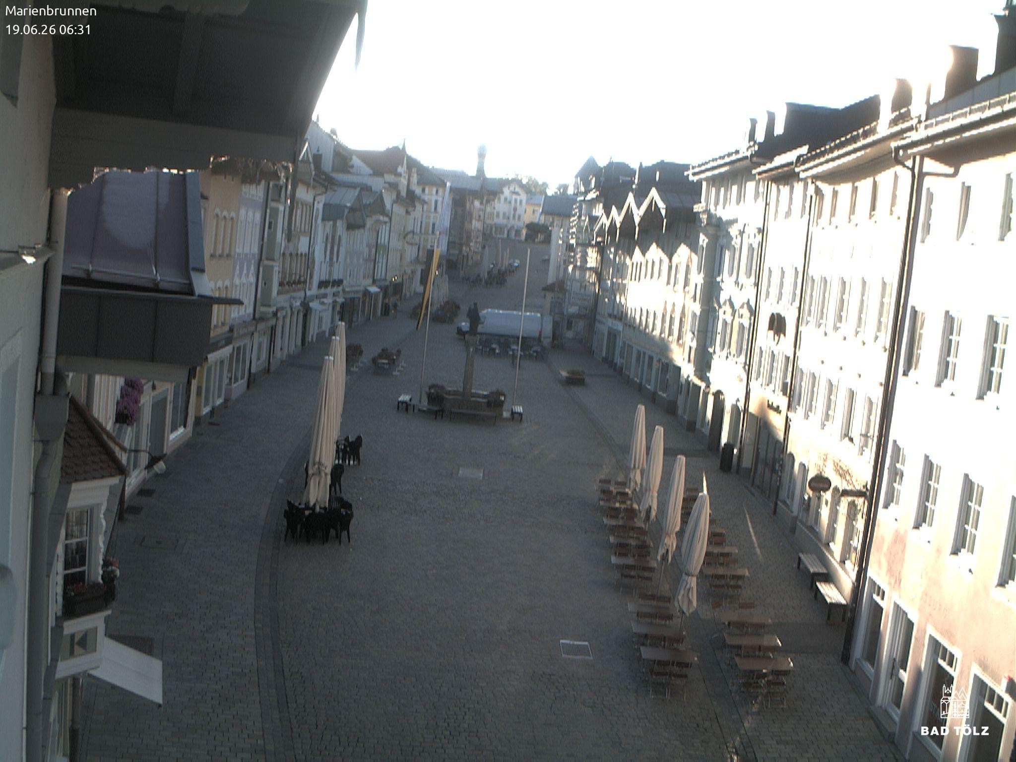 Archiv Foto Webcam Blick auf den Marienbrunnen Bad Tölz