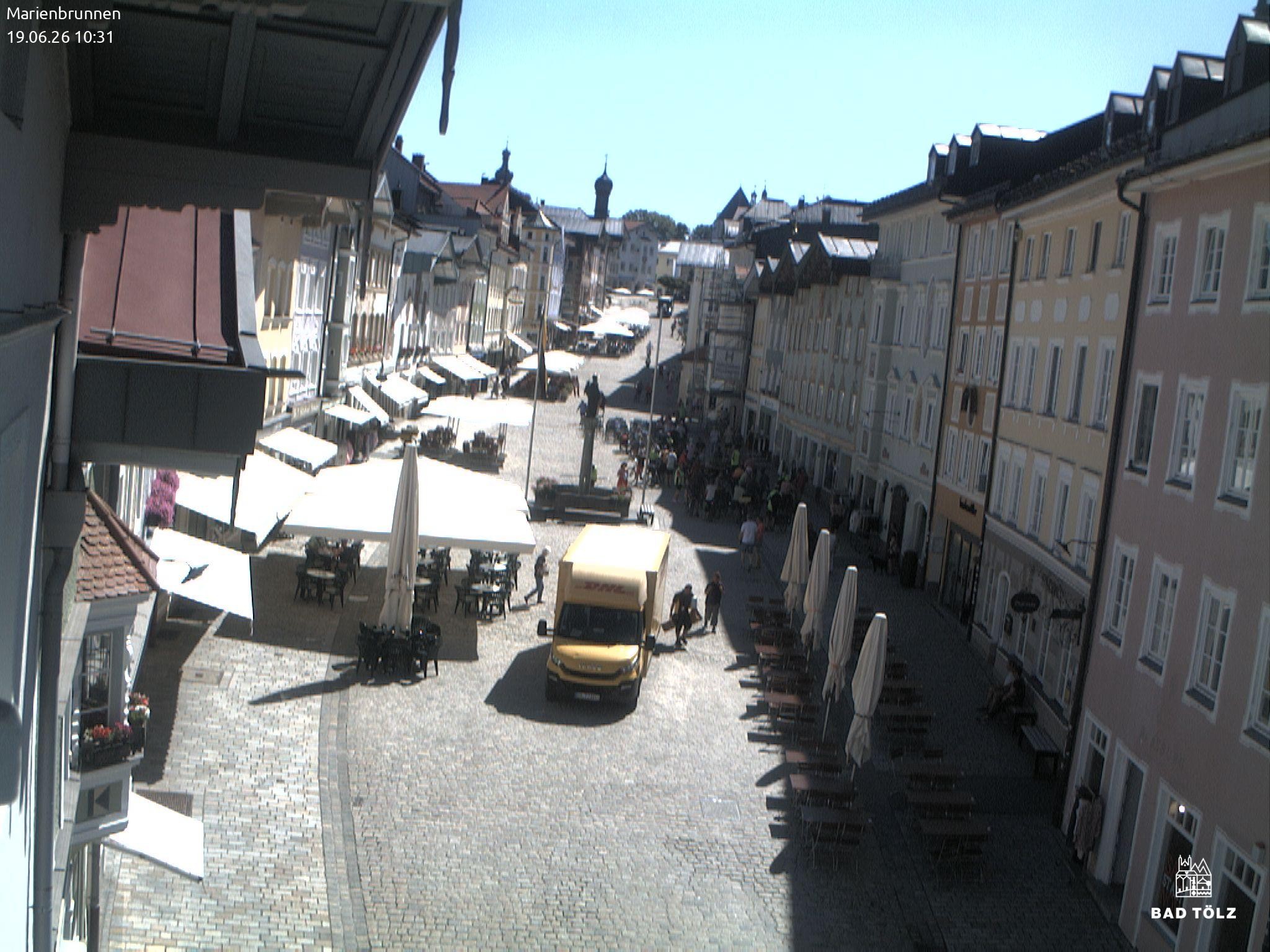 Archiv Foto Webcam Blick auf den Marienbrunnen Bad Tölz