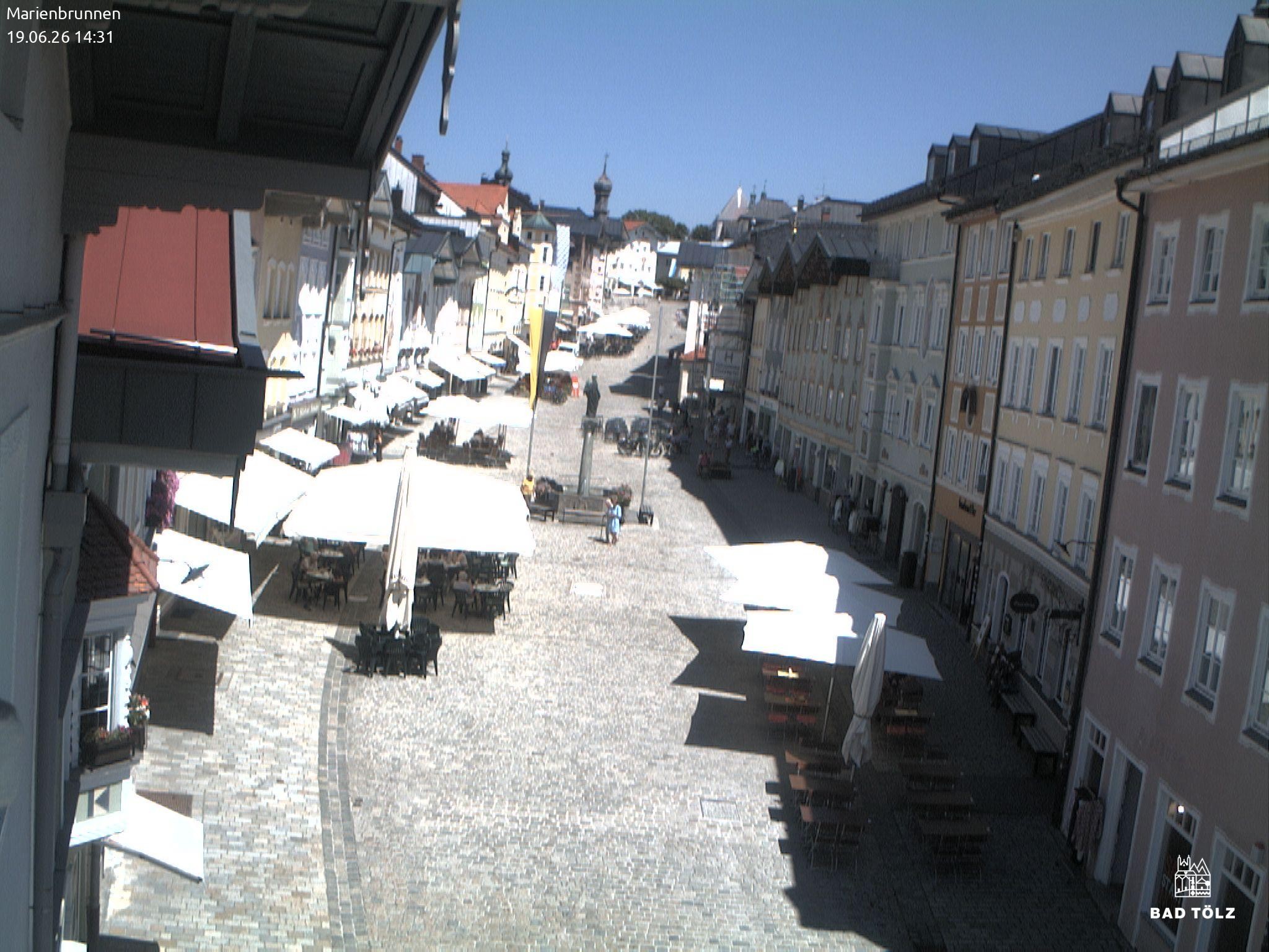 Archiv Foto Webcam Blick auf den Marienbrunnen Bad Tölz