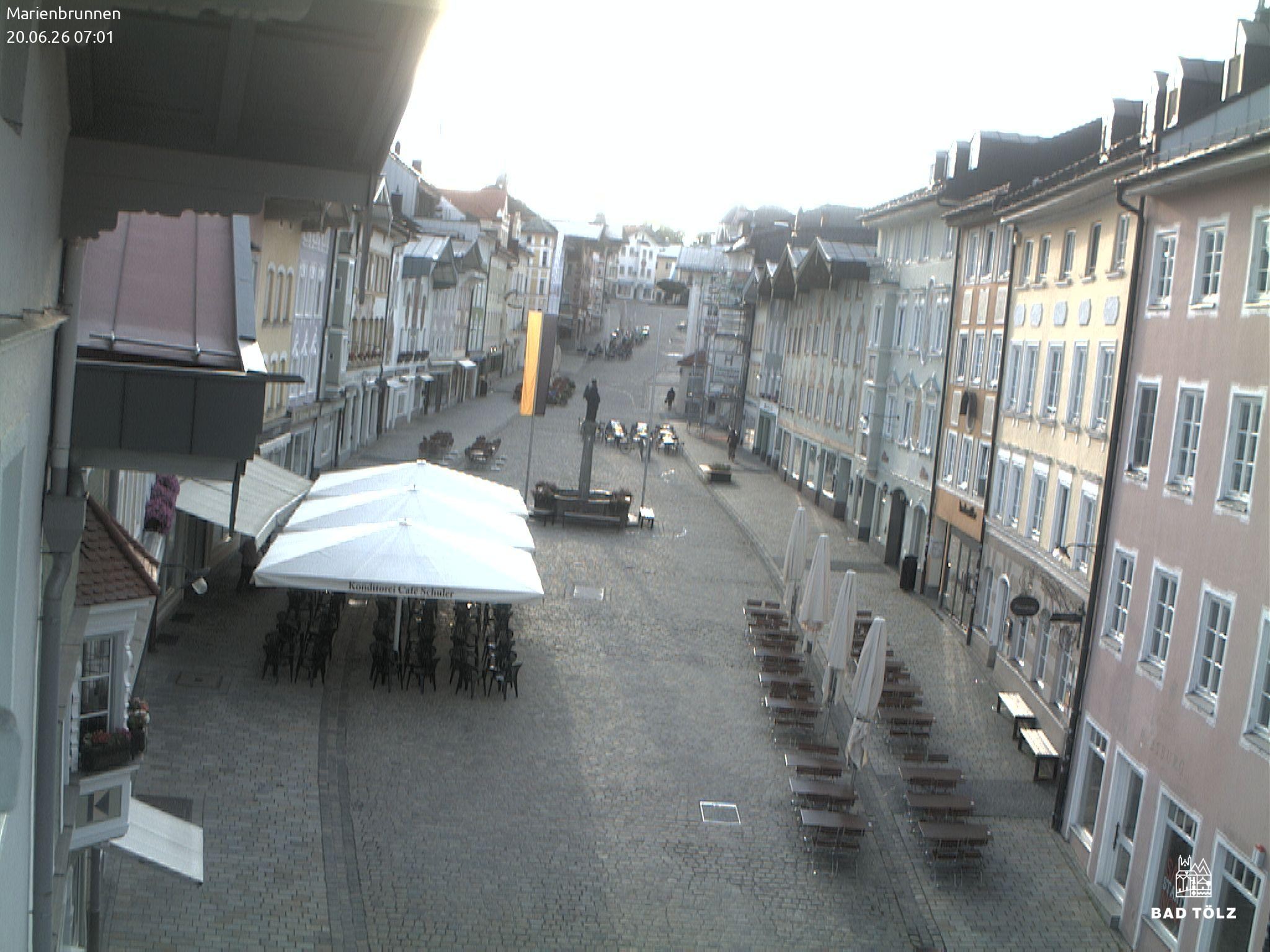 Archiv Foto Webcam Blick auf den Marienbrunnen Bad Tölz
