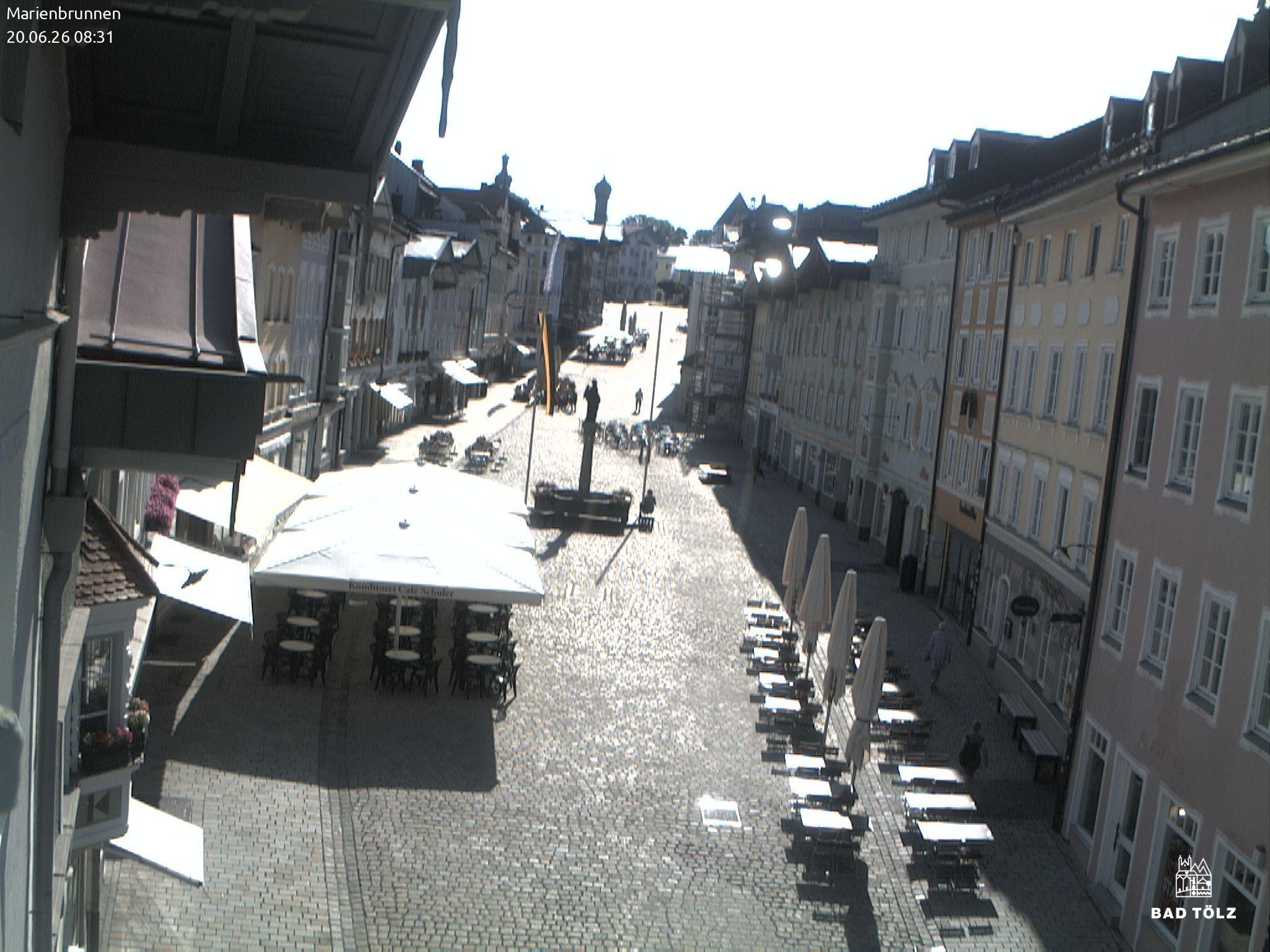 Archiv Foto Webcam Blick auf den Marienbrunnen Bad Tölz