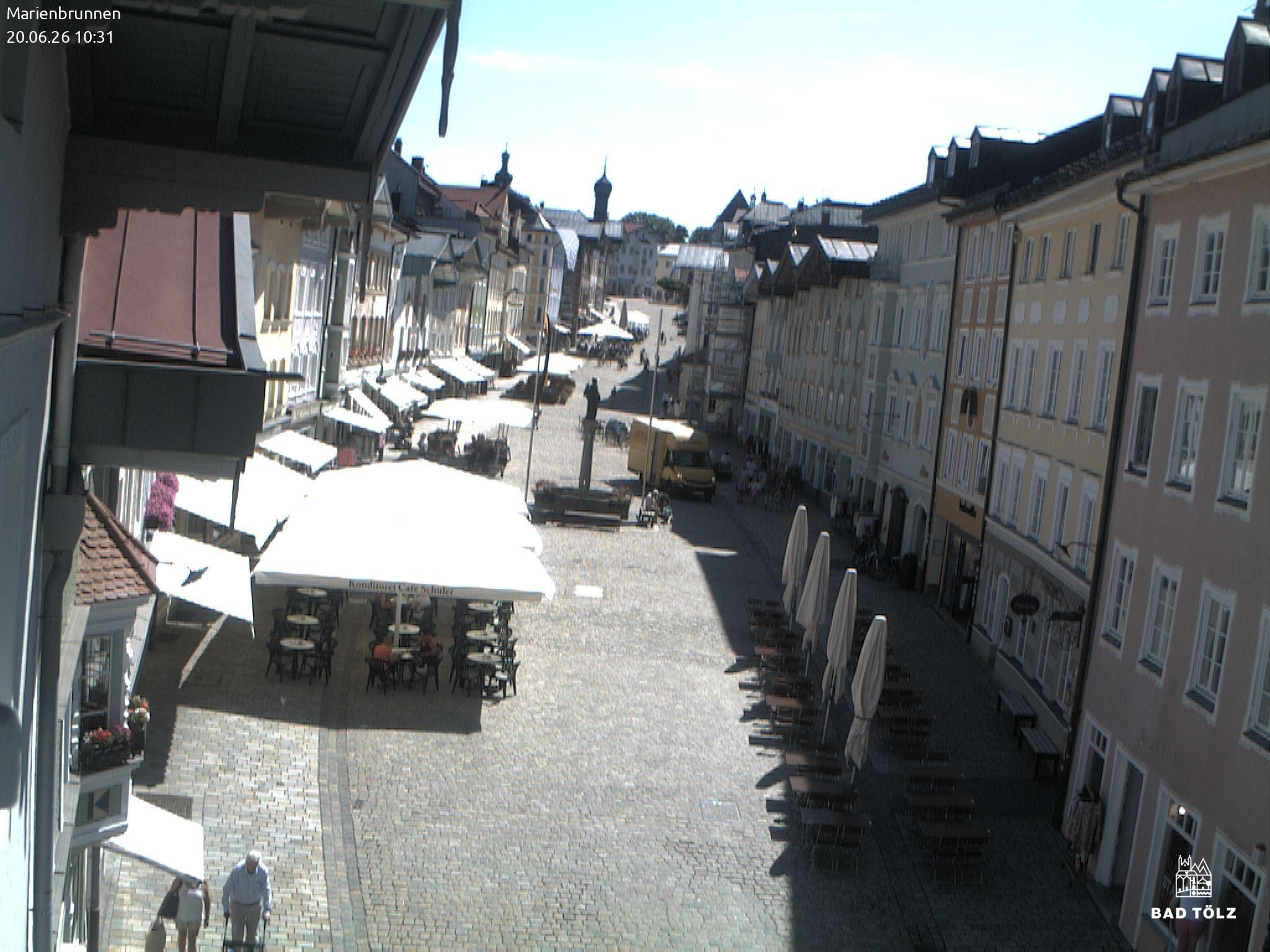 Archiv Foto Webcam Blick auf den Marienbrunnen Bad Tölz