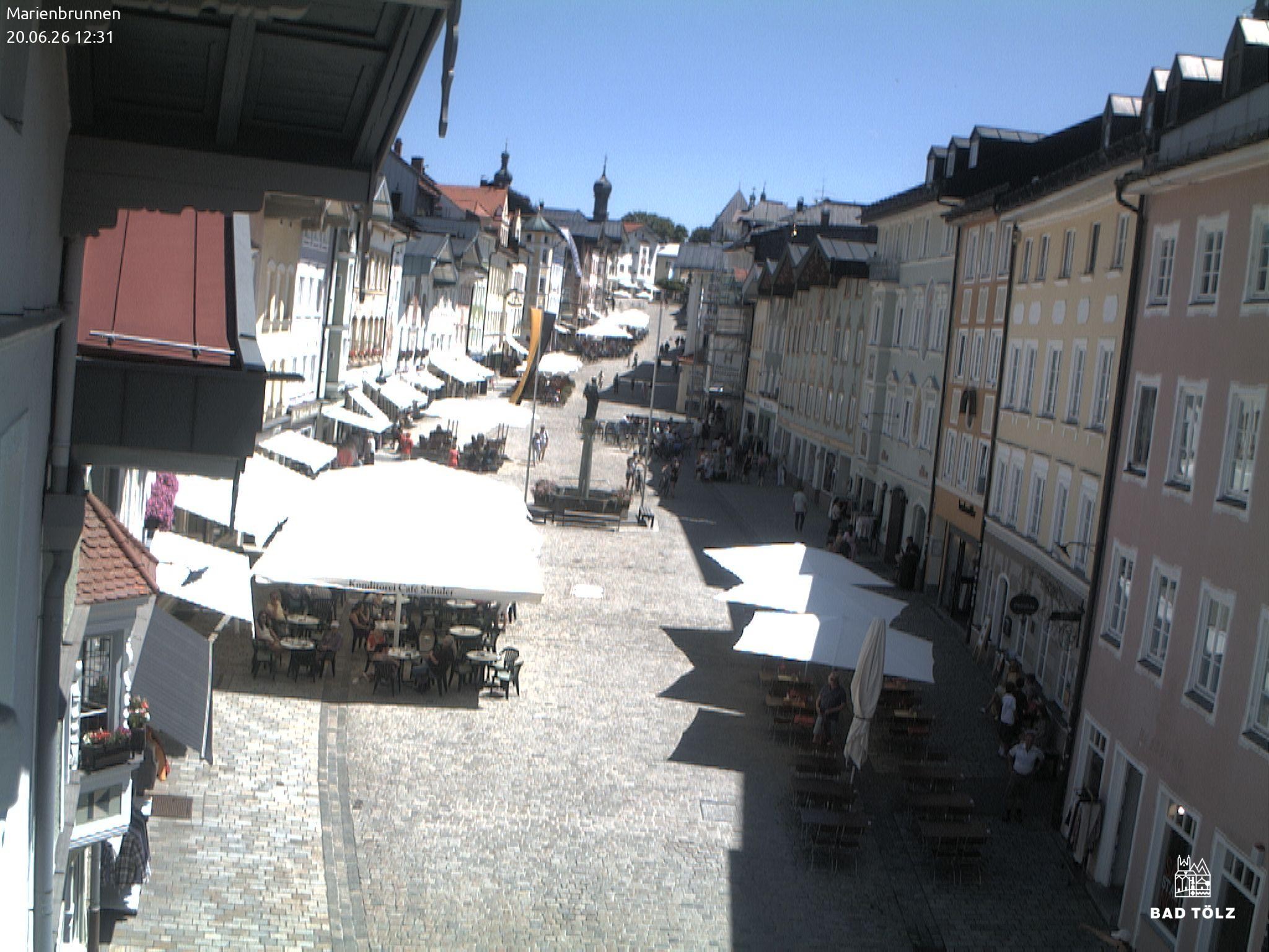 Archiv Foto Webcam Blick auf den Marienbrunnen Bad Tölz