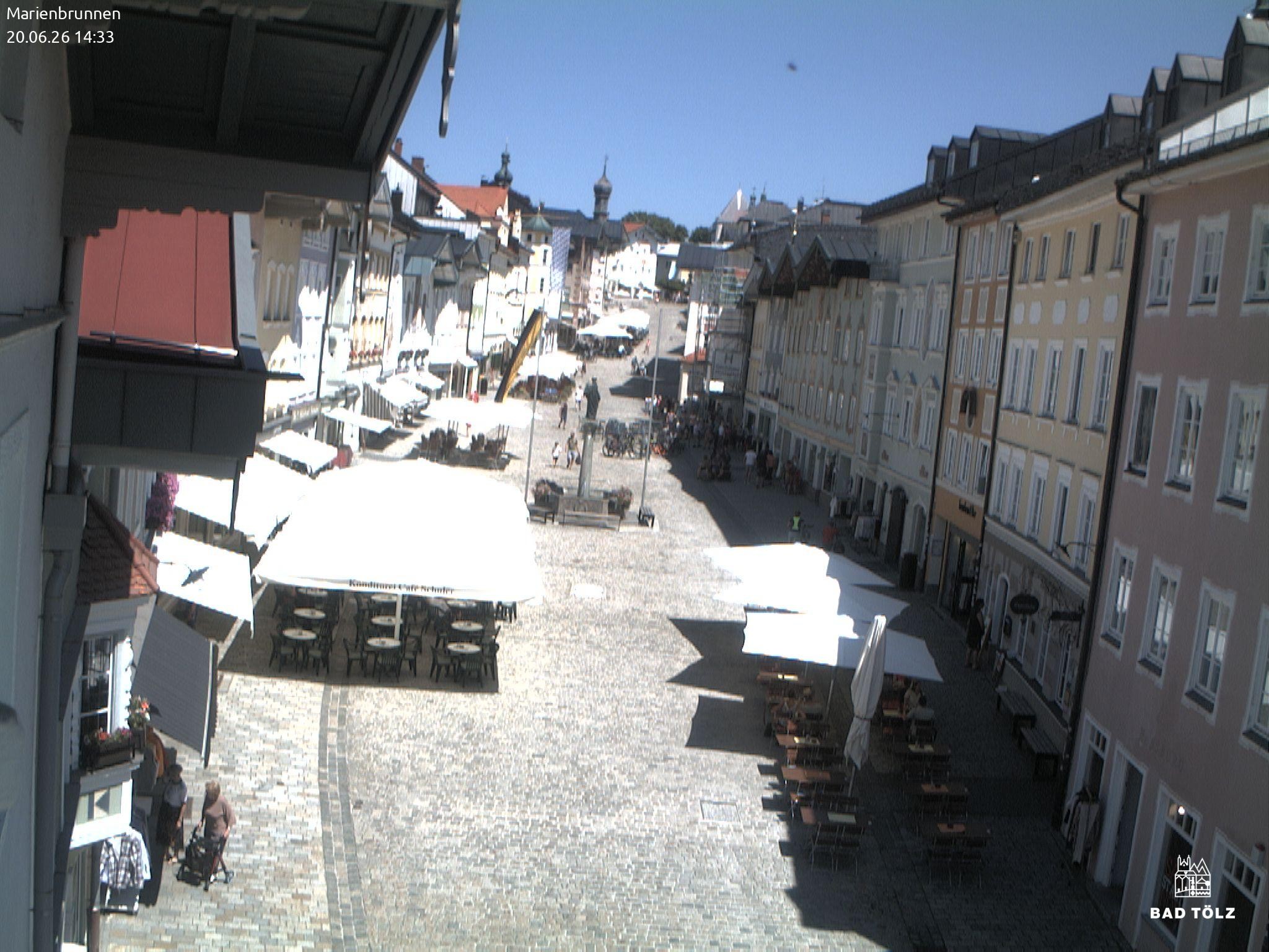 Archiv Foto Webcam Blick auf den Marienbrunnen Bad Tölz