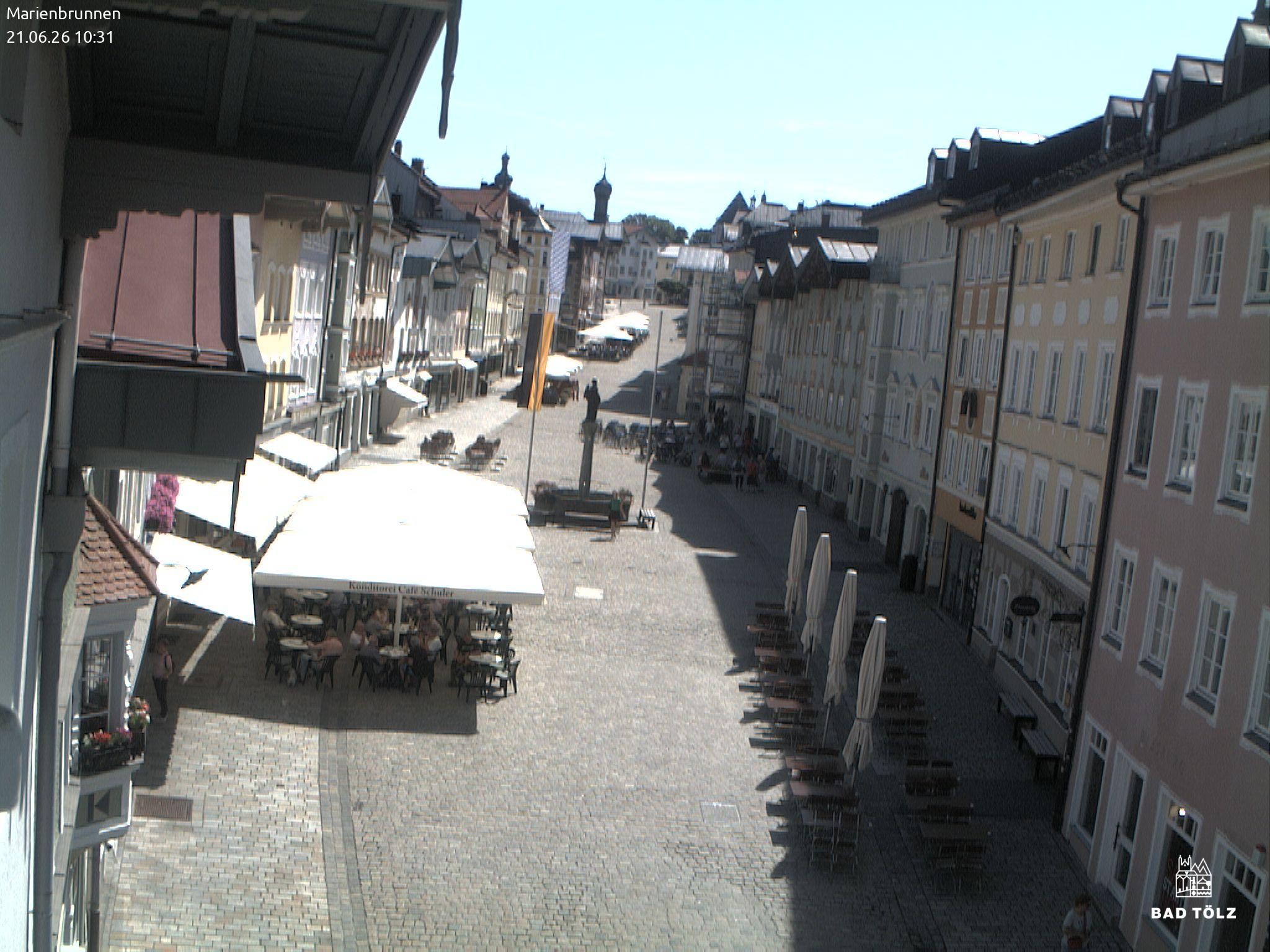 Archiv Foto Webcam Blick auf den Marienbrunnen Bad Tölz
