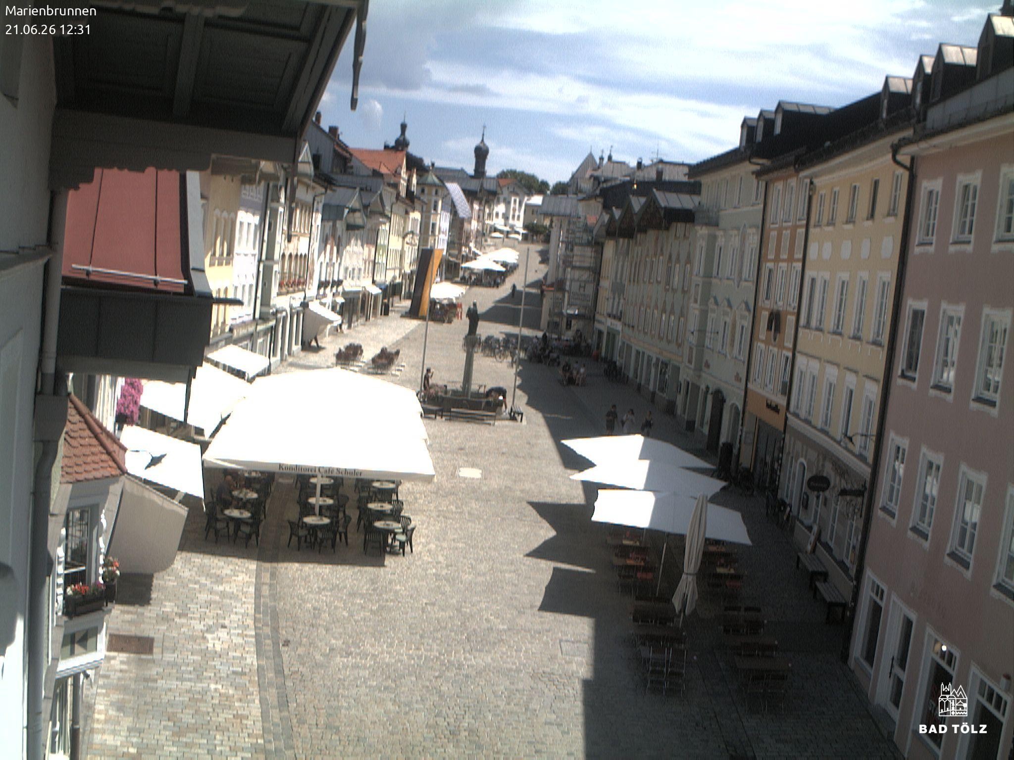 Archiv Foto Webcam Blick auf den Marienbrunnen Bad Tölz