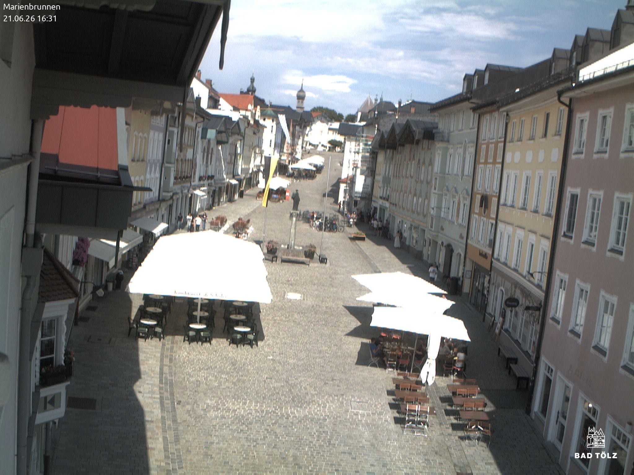 Archiv Foto Webcam Blick auf den Marienbrunnen Bad Tölz
