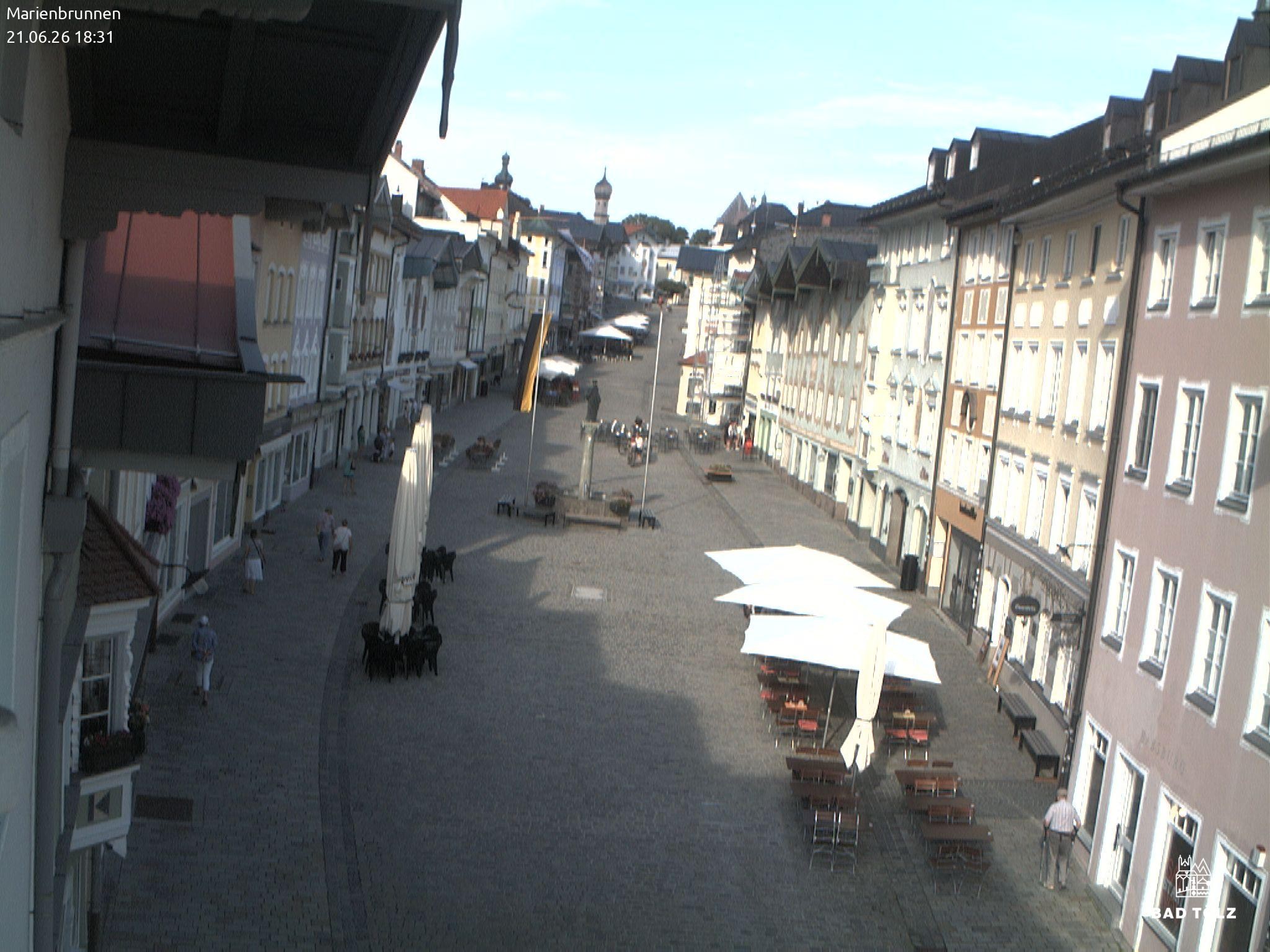 Archiv Foto Webcam Blick auf den Marienbrunnen Bad Tölz