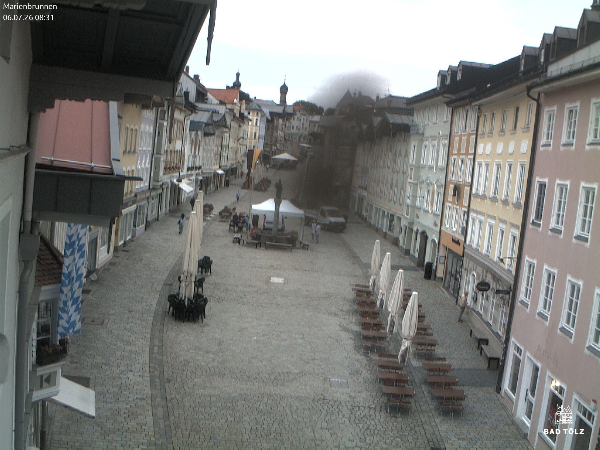 Archiv Foto Webcam Blick auf den Marienbrunnen Bad Tölz